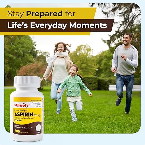 Miniatura 7 de Time-Cap-Labs - 300 unidades de aspirina de fuerza regular de 325 mg para adultos, en comparación con Bayer, tabletas de aspirina de fuerza regular