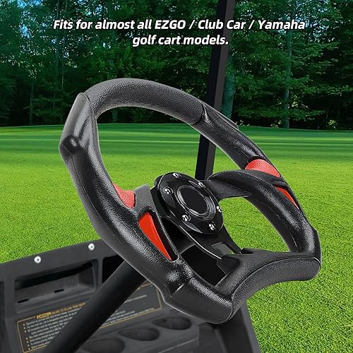 Miniatura 3 de Roykaw Volante de carrito de golf de 12.5 pulgadas O.D Racing Style Volante compatible con EZGO RXVTXTMedalist, Club Car DSPrecedentTempo, Yamaha