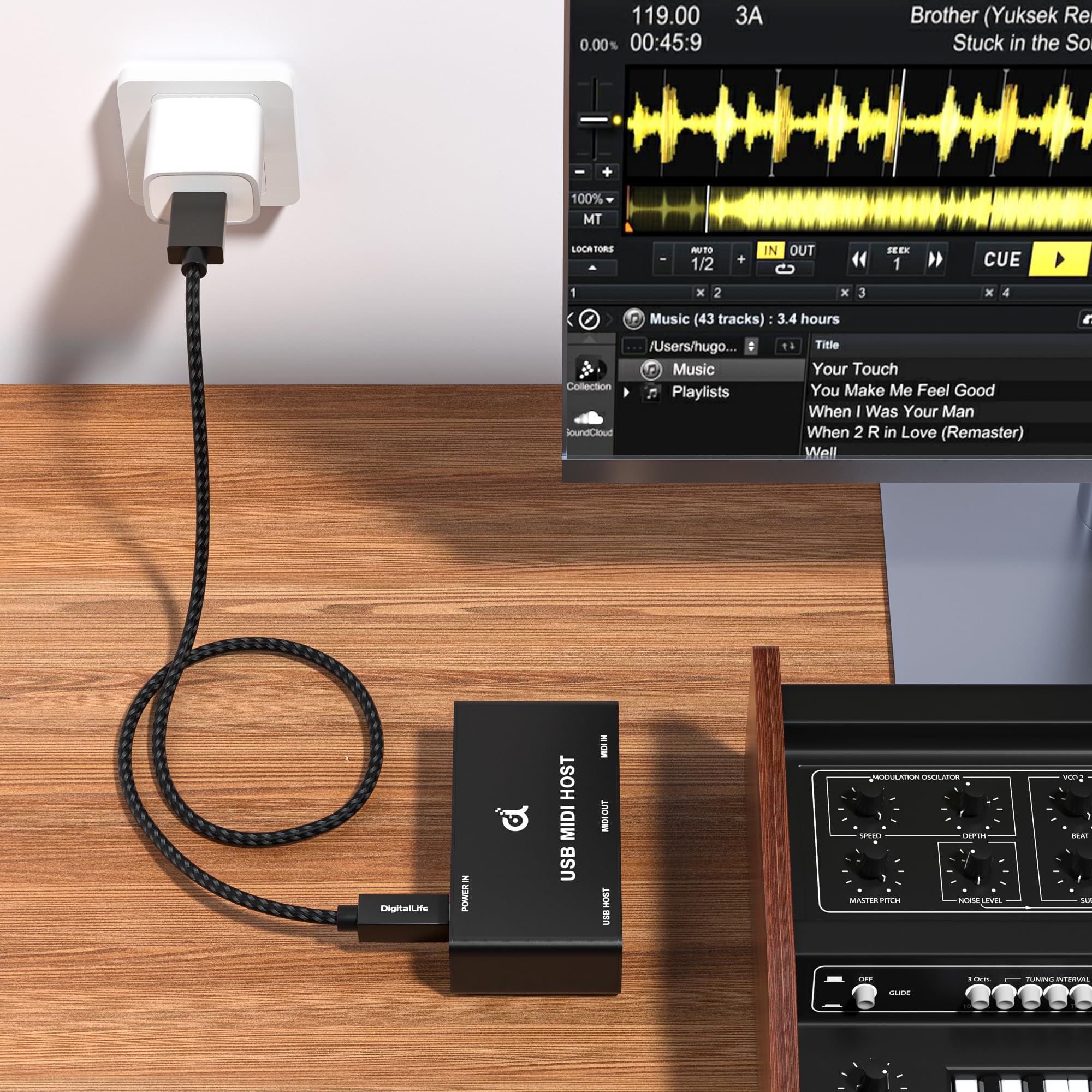 DigitalLife SynapseX Serie | Stand-Alone USB MIDI Host Bridge Box 1-In/1-Out, 5-Pin DIN, LED, Metallo – Per Principianti, Musicisti da Studio e Performance Live – Funziona Senza Computer – Usato