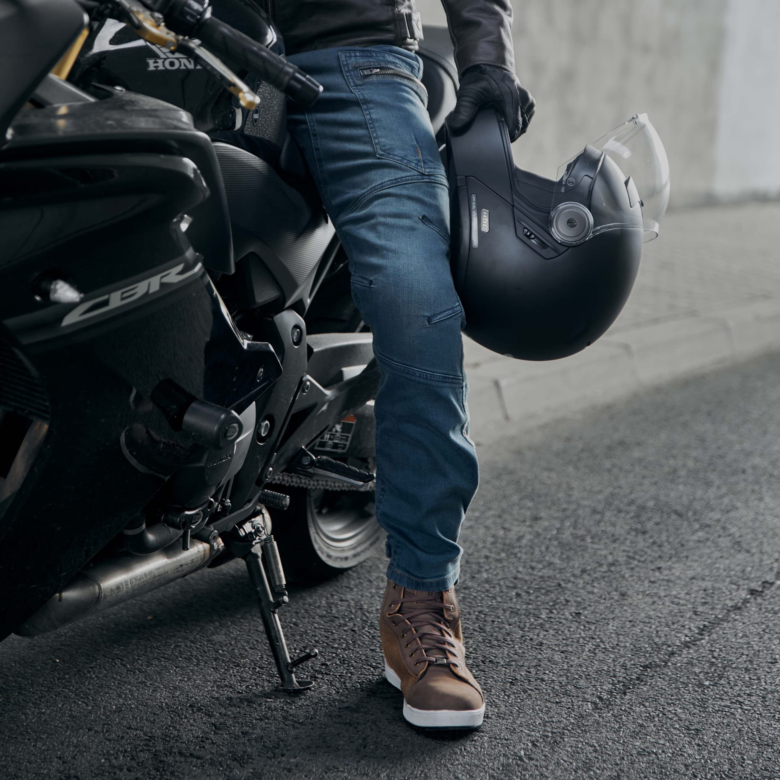 REBELHORN Urban III Jeansy motocyklowe męskie | Podszewka z włókna aramidowego | Ochraniacze kolan i bioder level 2| Otwory wentylacyjne | 7 Kieszeni | Loose Fit