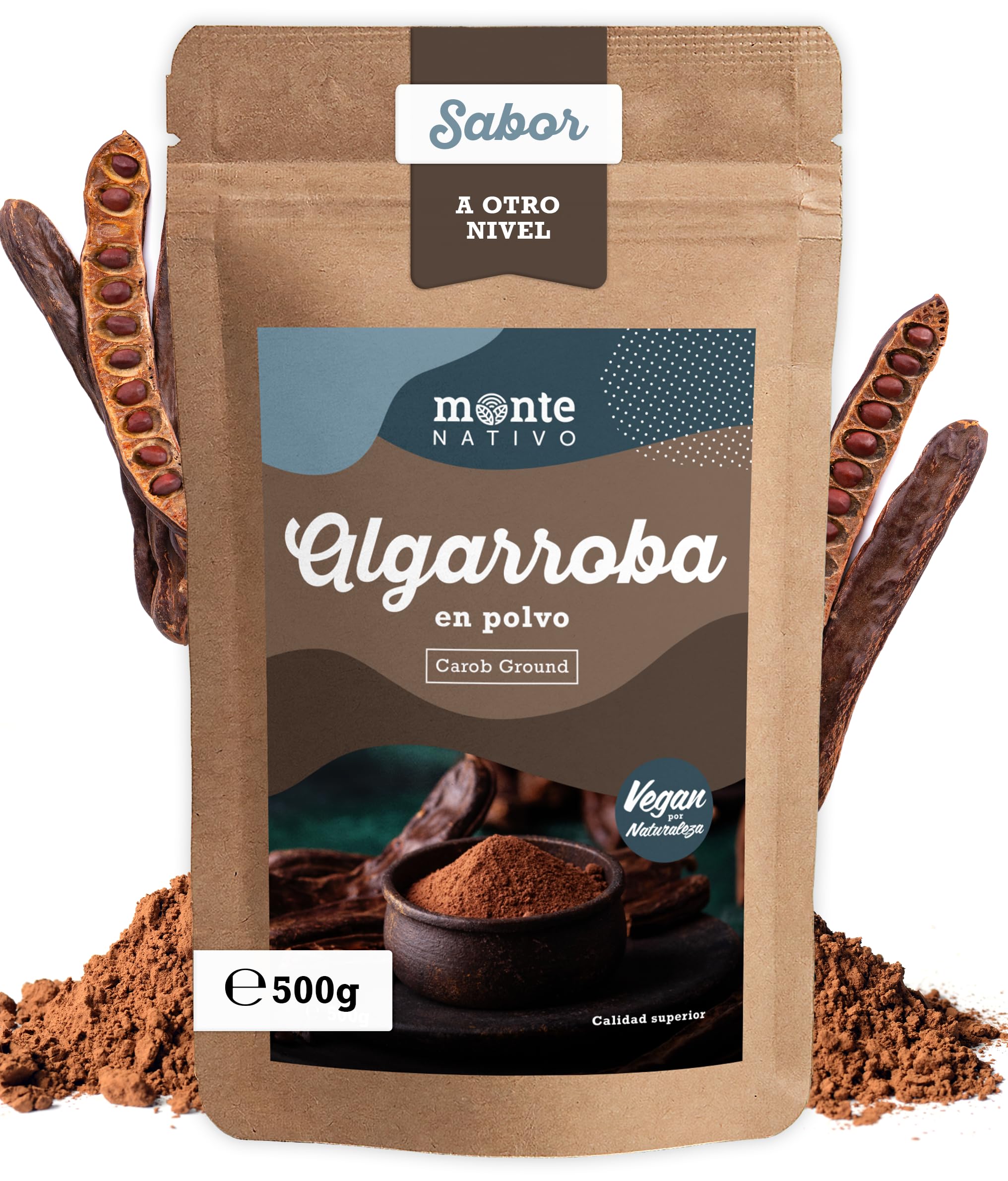 Algarroba molida Monte Nativo (500 g) - Polvo de algarroba