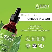 Vista 6 de E2H - Gotas líquidas de clorofila, estimulante de energía natural, apoyo al sistema inmunológico y desodorante interno, sabor a menta, 2 onzas