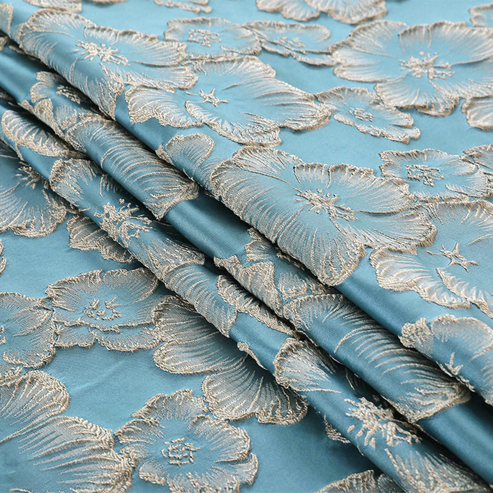 Tischdecke Rechteckig 150x220 cm, Blume Muster Polyester, Blau