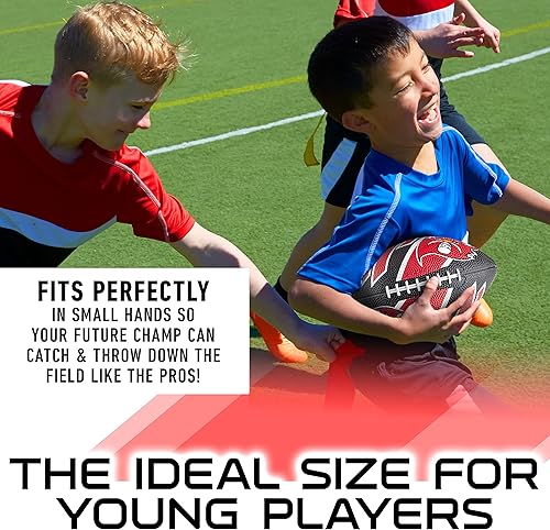 Vista 91 de Franklin Sports NFL Team Footballs - Rubber Youth Mini Balls for All Teams - Kids 8.5" Football + Air Pump Sets - Official NFL Licensed