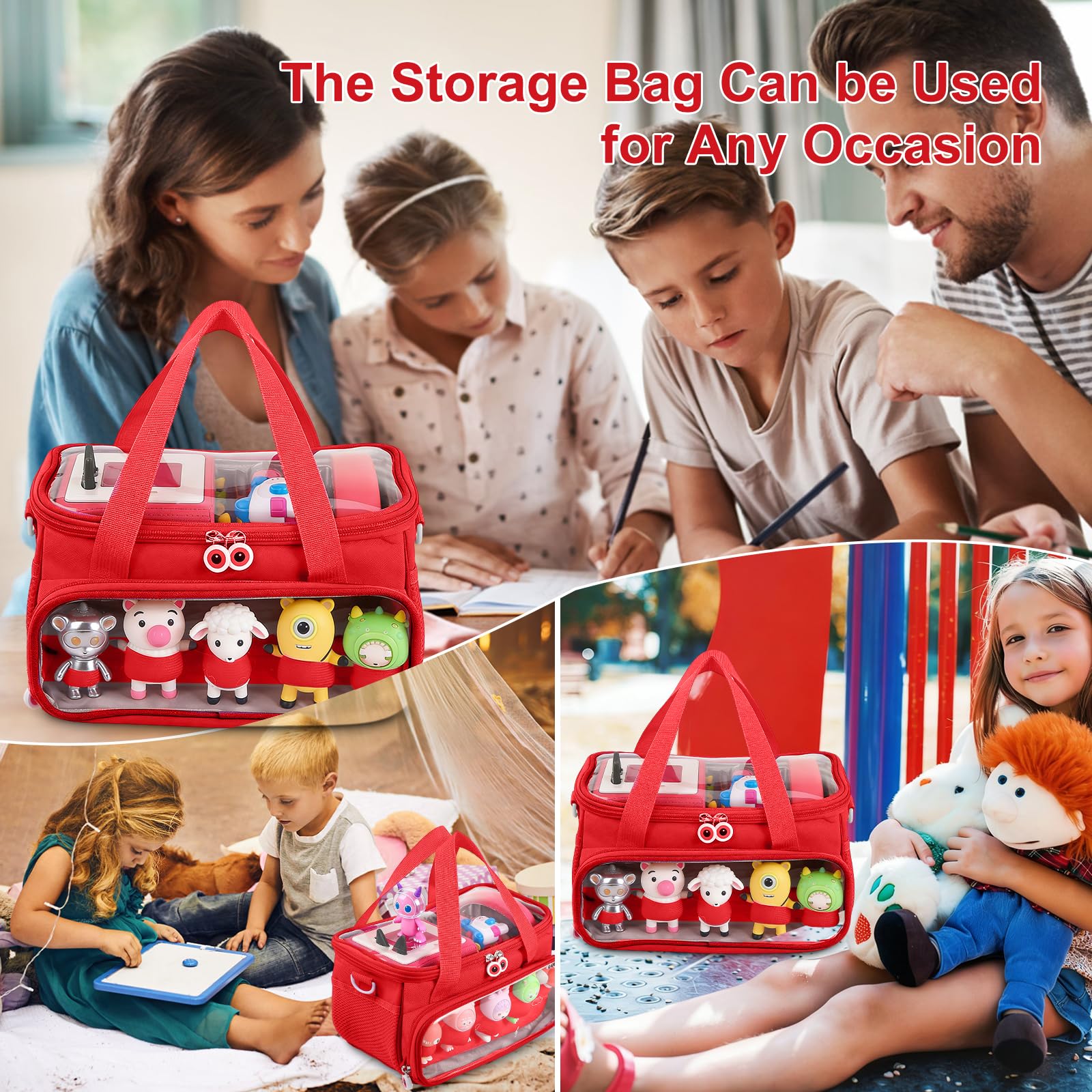 Étui de transport élégant et portable pour Toniebox pour protéger vos jouets musicaux lors de vos déplacements, Rouge, 10x6x5.9 inches, Moderne