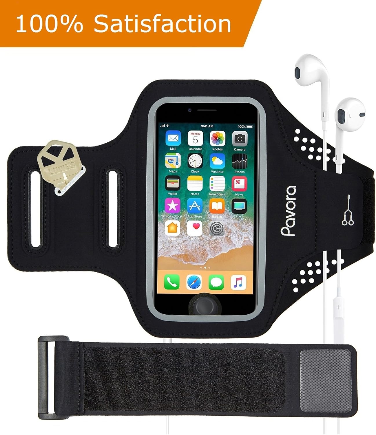 Phone Armband, Pavora iPhone Armband for iPhone X, 8, 7, 6