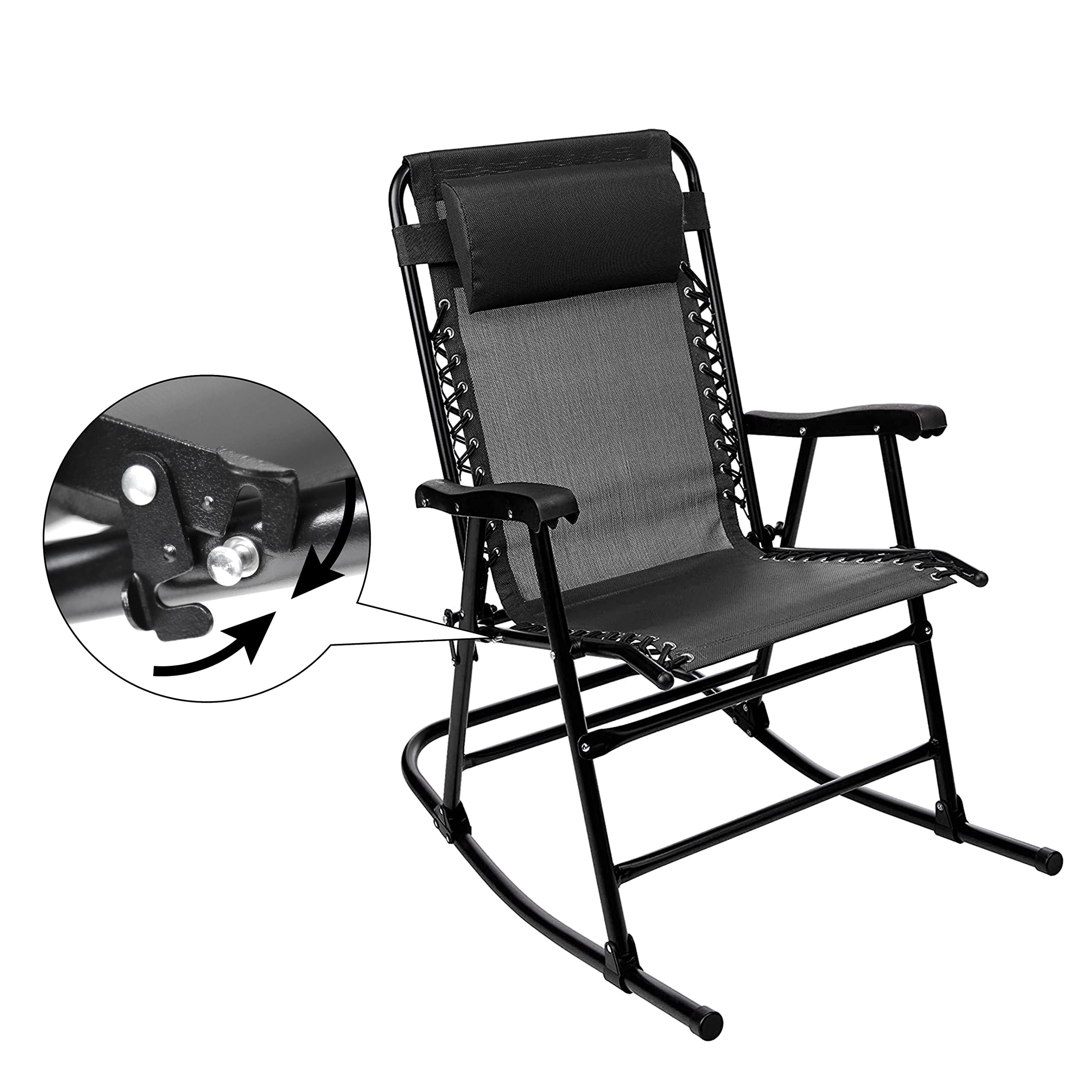 Amazon Basics Fauteuil à bascule pliant - Noir