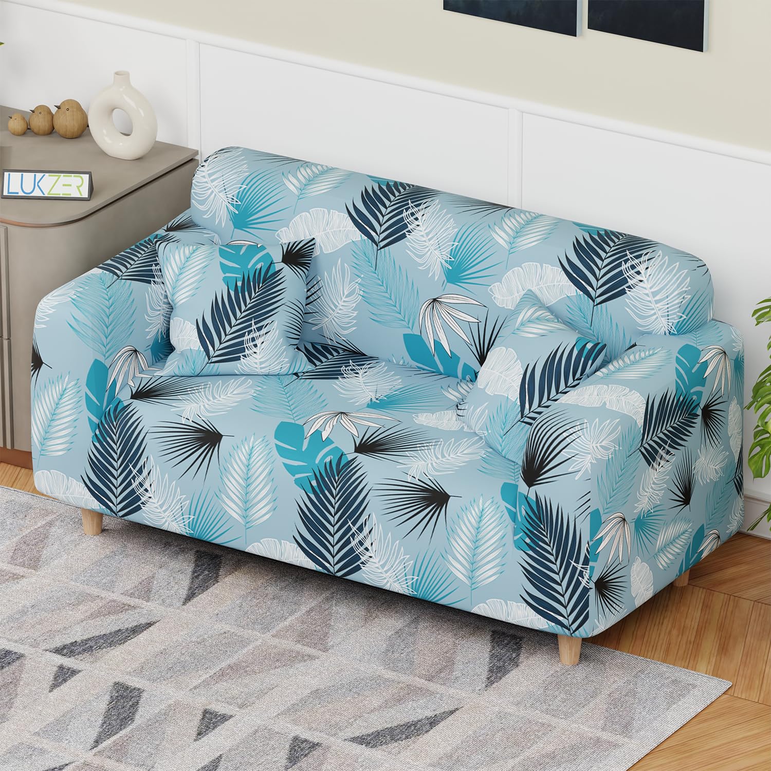 EKRON 1 Seater Elastic Universal Stretchable Sofa Cover with 1 Free Cushion Cover, Polyester (90cm-140cm/Red Leaves Design) (B0BTTB55XS) Amazon Price History, Amazon Price Tracker