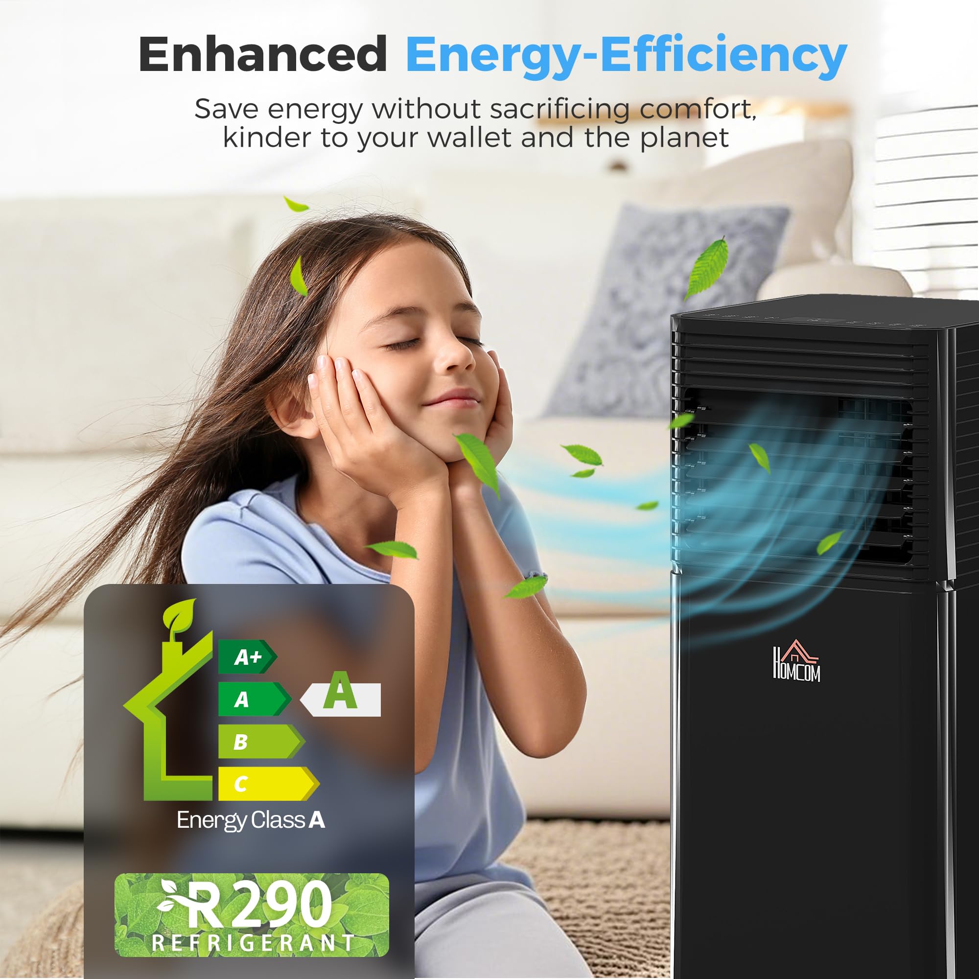 Aire acondicionado portátil de 10000 BTU para habitaciones de hasta 441 pies cuadrados, unidad de CA móvil 3 en 1 con deshumidificador, ventilador de refrigeración, sueño, control remoto 4