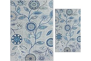 Pagisofe Boho Floral Area Rug