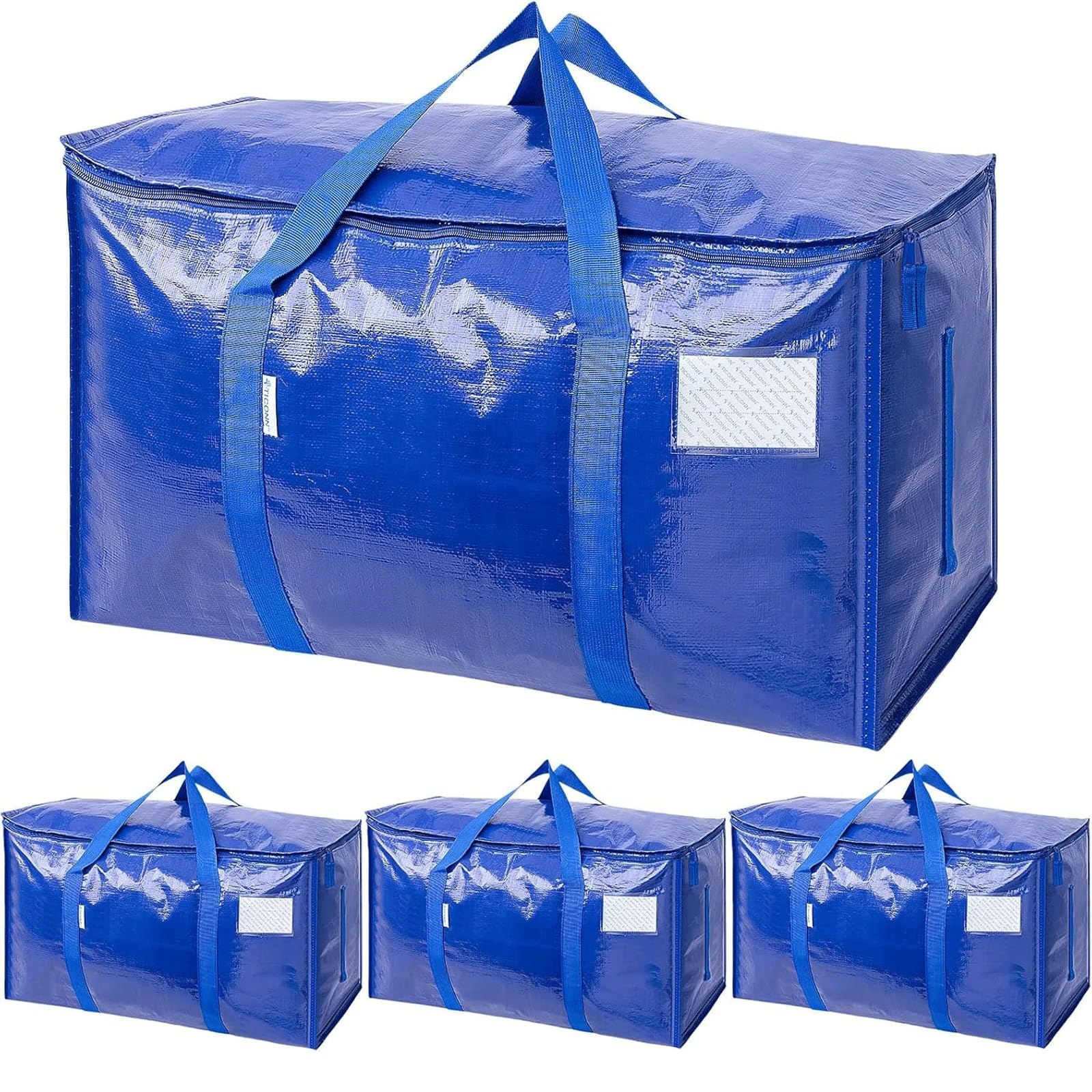 Extra Heavy Duty Large Moving Bags With Zippers And Strong Handles Packing Bags For Moving Storage Travel Camping Space Saving ﻿(4PCS)