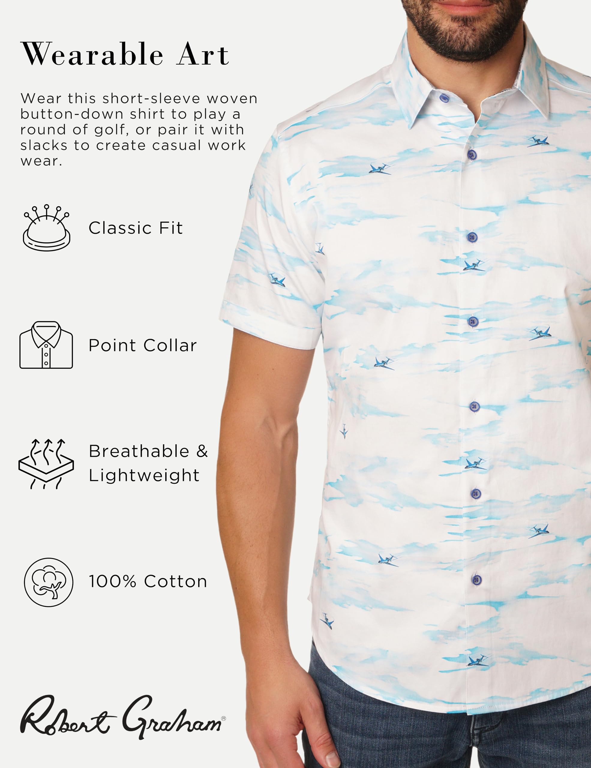 Robert Graham Herren Fulton Kurzärmeliges Gewebtes Button-down-Shirt Fulton Kurzärmeliges gewebtes Button-Down-Shirt