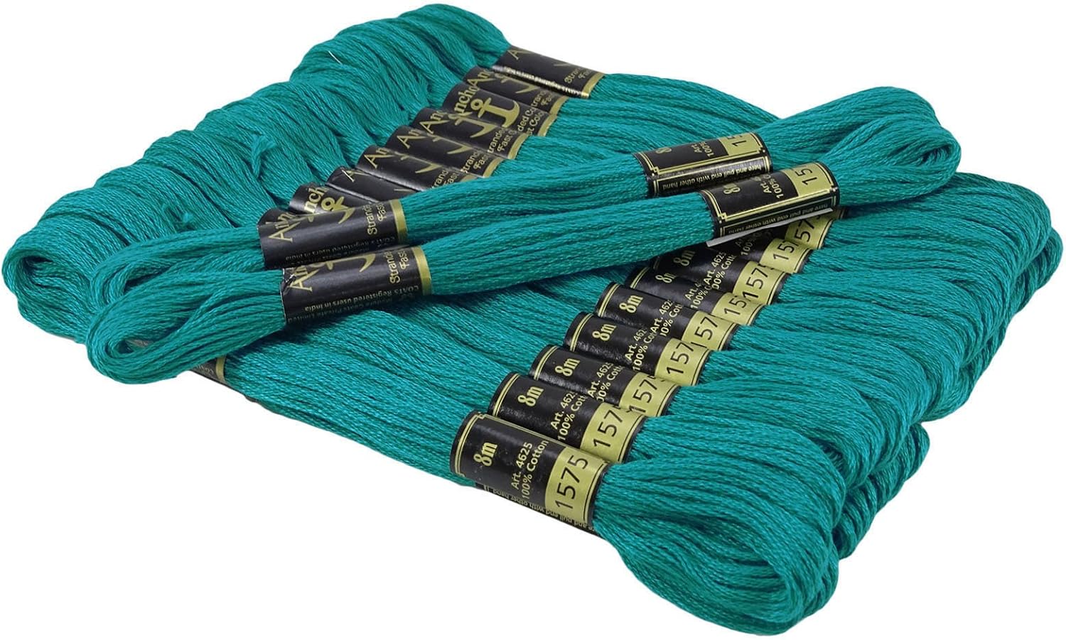 IBA Indianbeautifulart Anchor Stranded Cotton Hand Embroidery Thread Floss Pack of 25 Skeins-Teal Blue