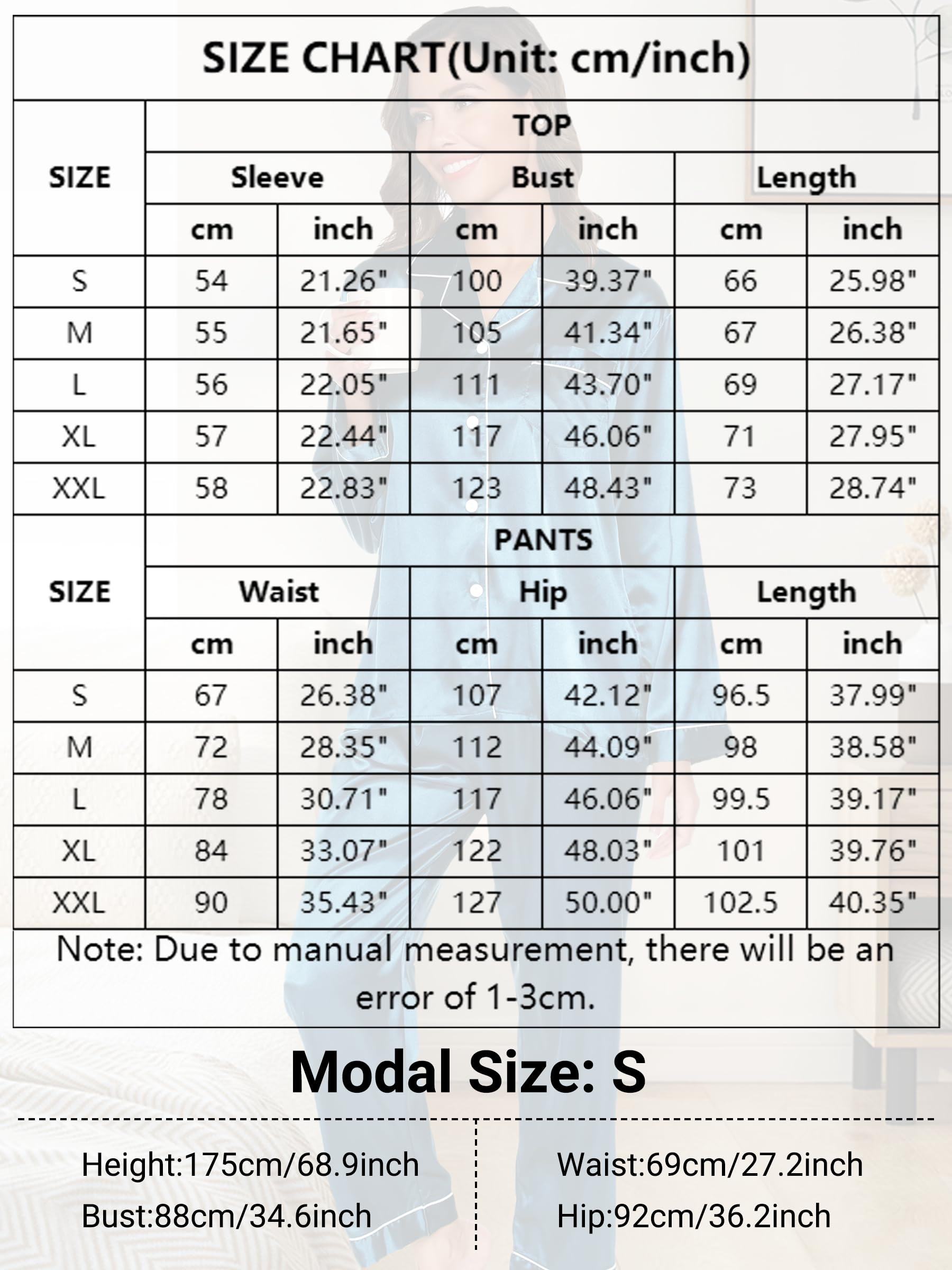 Conjunto de Pijama Seda Mujer 2 Piezas Manga Larga con Botones Ropa de Dormir Satén Ropa de Noche Largo Pantalón Pijama Botones Mujer Loungewear S~XXL