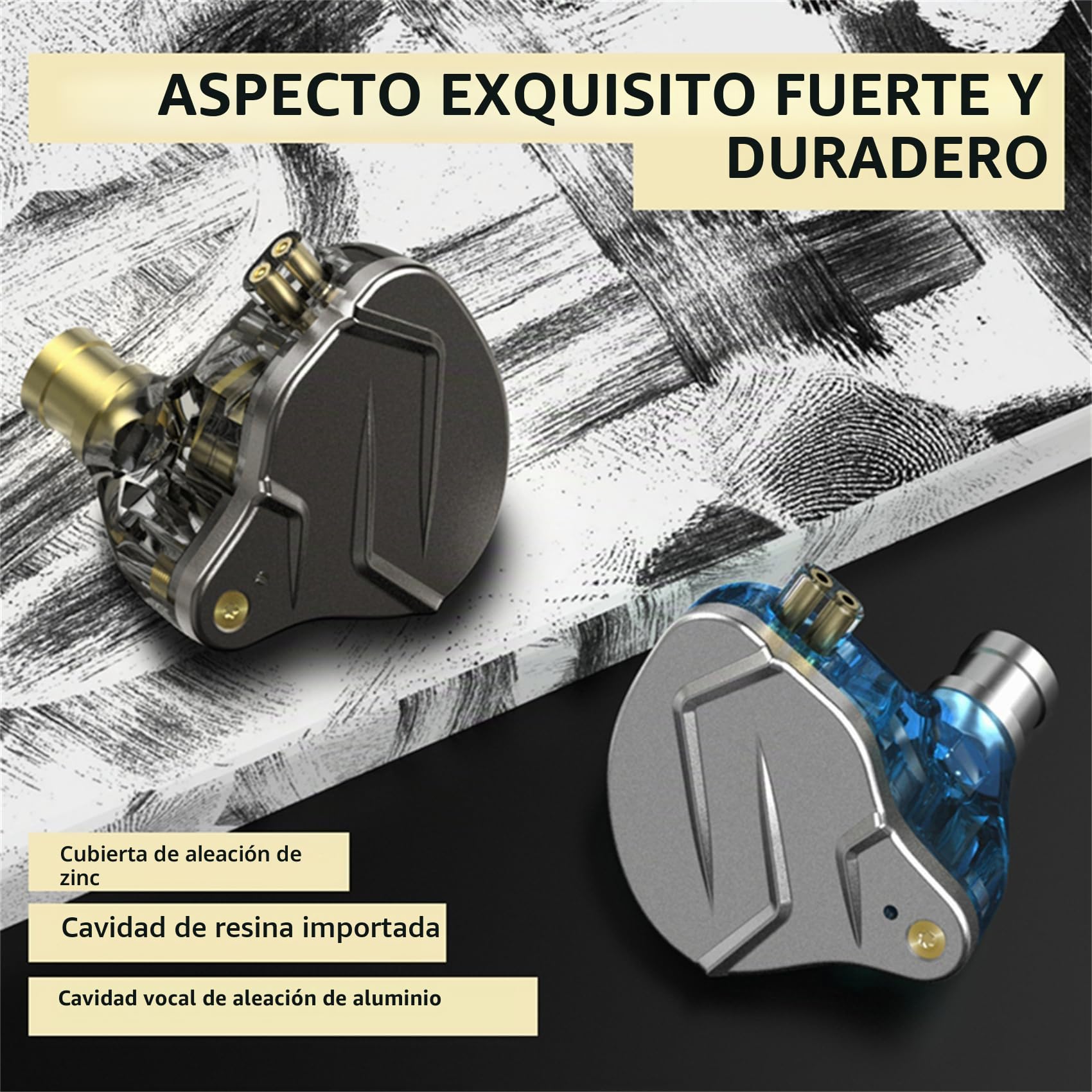 Yinyoo KZ ZSN Pro Auriculares intraurales Hybrid Dynamic Armature Aurices in Ear Monitor Dual Driver 1DD 1BA Basco Profundo Sound Earphones ergonómicos cómodos (Gris sin micrófono)