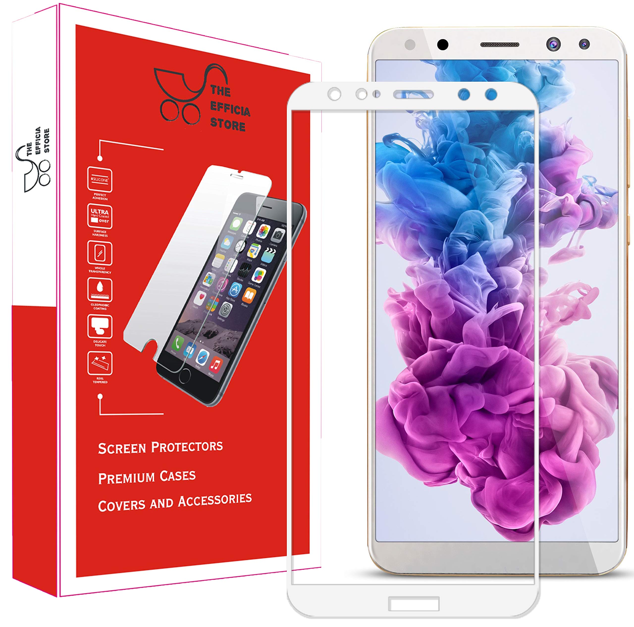 Efficia Screen Protector for Honor 9i [Tempered Glass Guard with Edge to Edge Protection] [Gorilla] [Full Coverage] Easy Installation [Anti FingerPrint] - White (B07WWGQP1J) Amazon Price History, Amazon Price Tracker
