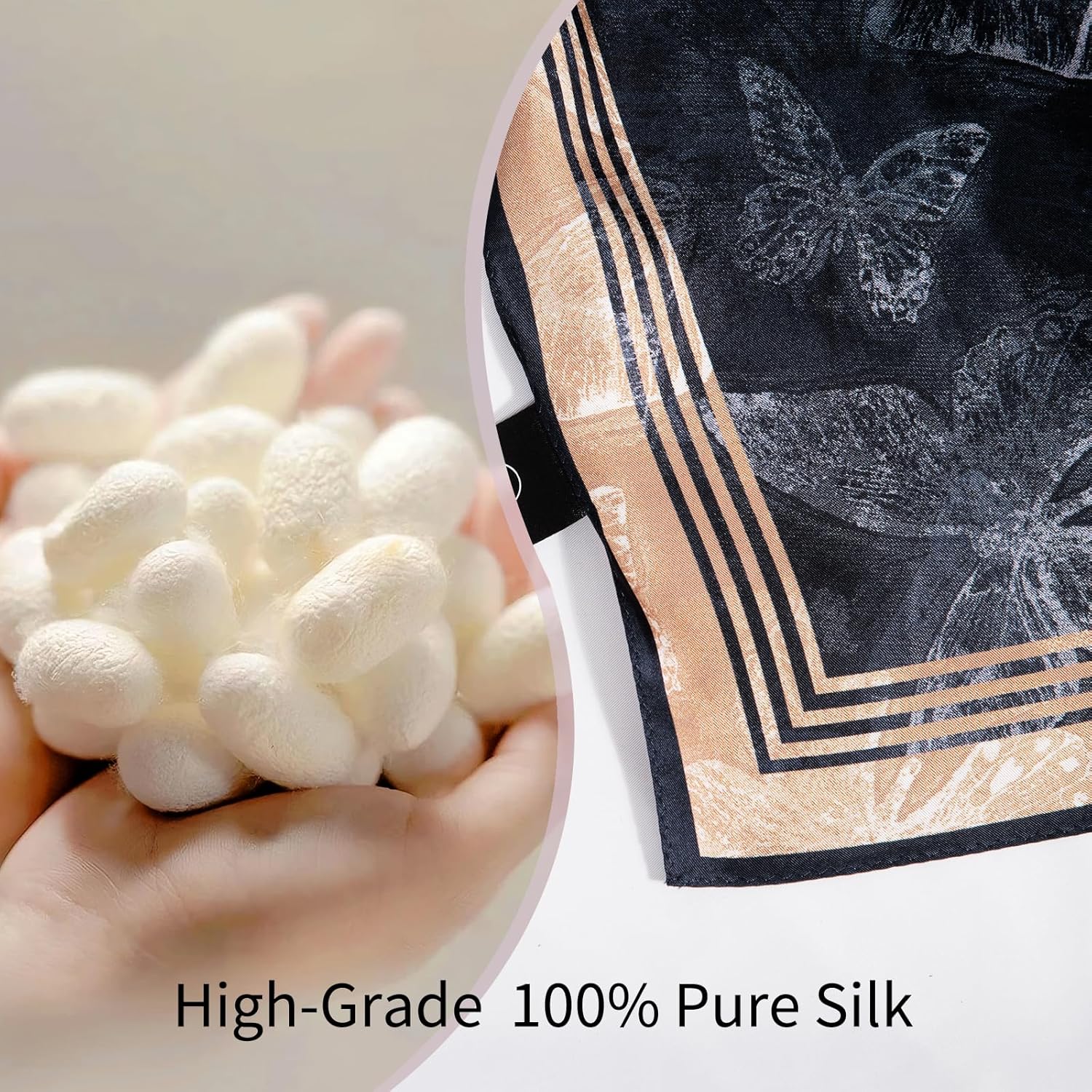 100% Mulberry Silk Scarf Women,16 Momme LuxurySilk Twill Square Scarf 35", Hand-Rol... - Image 8