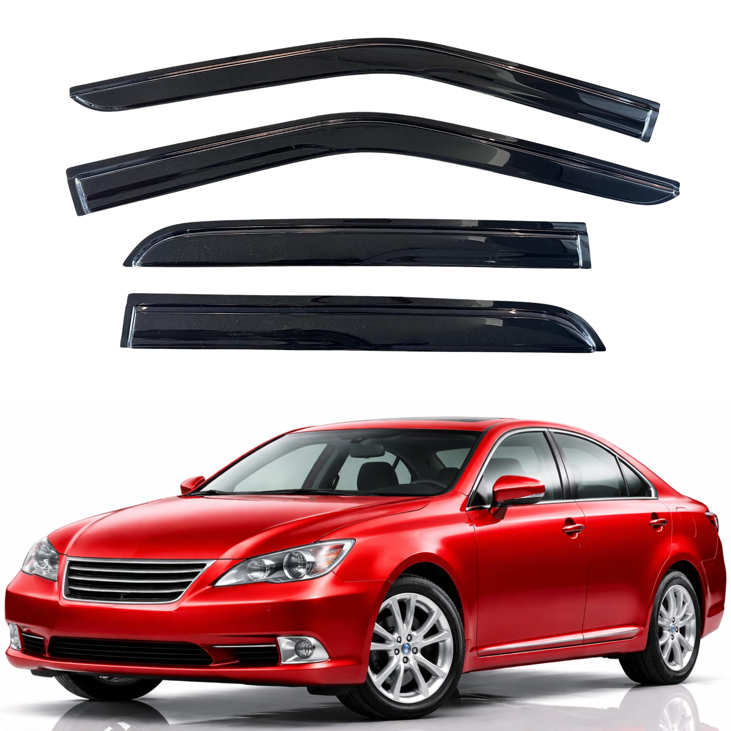 KPY Rain Guards Fit for 2007-2012 Lexus ES350, Out-Channel Window Visors Vent Wind Deflectors 4PC, Car Accessories for 07-12 Lexus ES Series