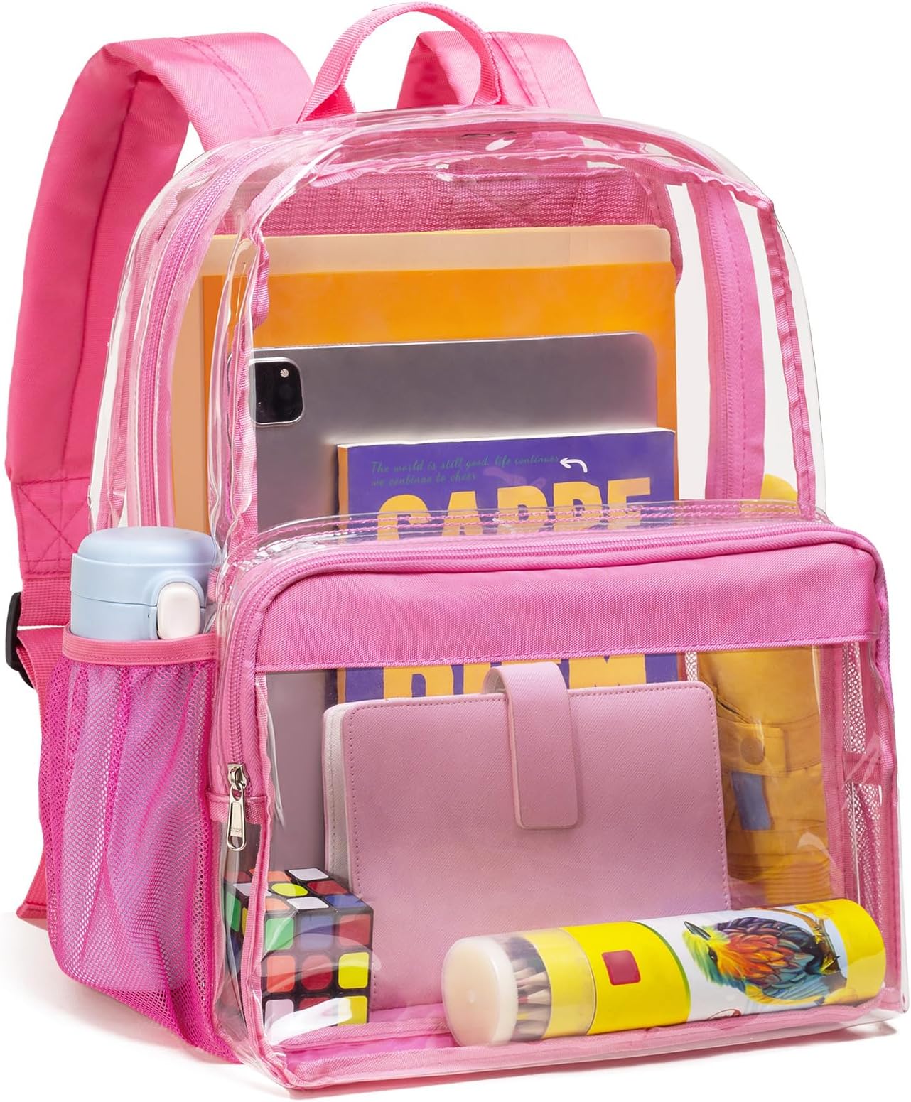 VorspackClear Backpack Heavy Duty - PVC Clear Book Bag with Inner Pocket Transparent Backpack for College Workplace Security