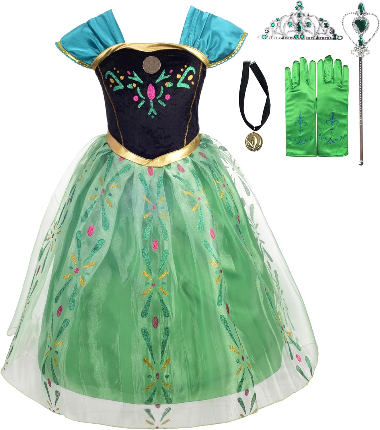 Lito Angels Girls Princess Snow Ice Queen Sister Costumes Halloween Birthday Fancy Party Dress Up with Accessories