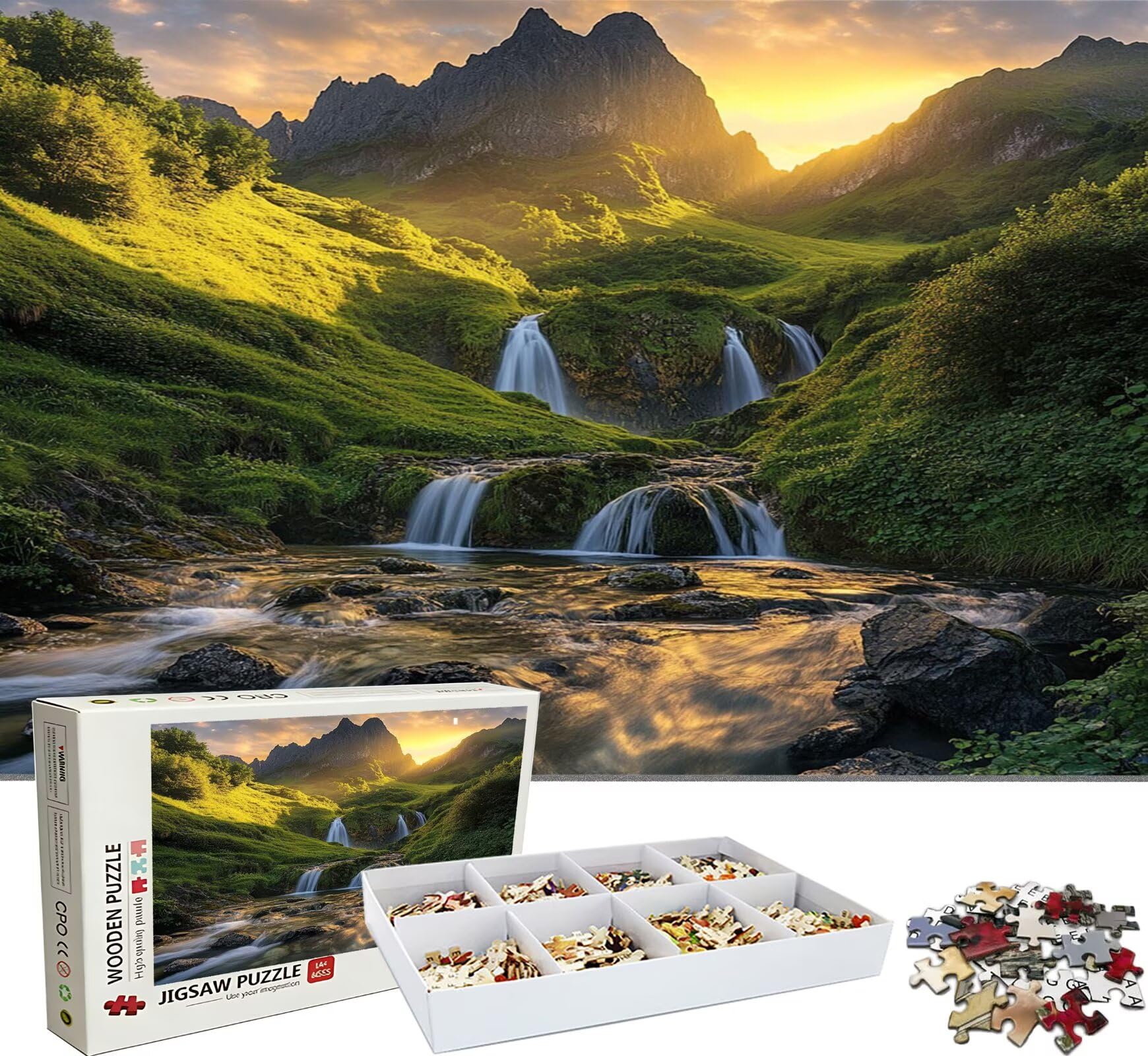 Puzzle Puzzle 1000 elementów dla dorosłych z plakatem w zestawie, drewniane puzzle do gry rodzinnej, edukacyjna i antystresowa zabawa, dekoracja ścienna do domu, prezent urodzinowy, 75 x 50 cm góra