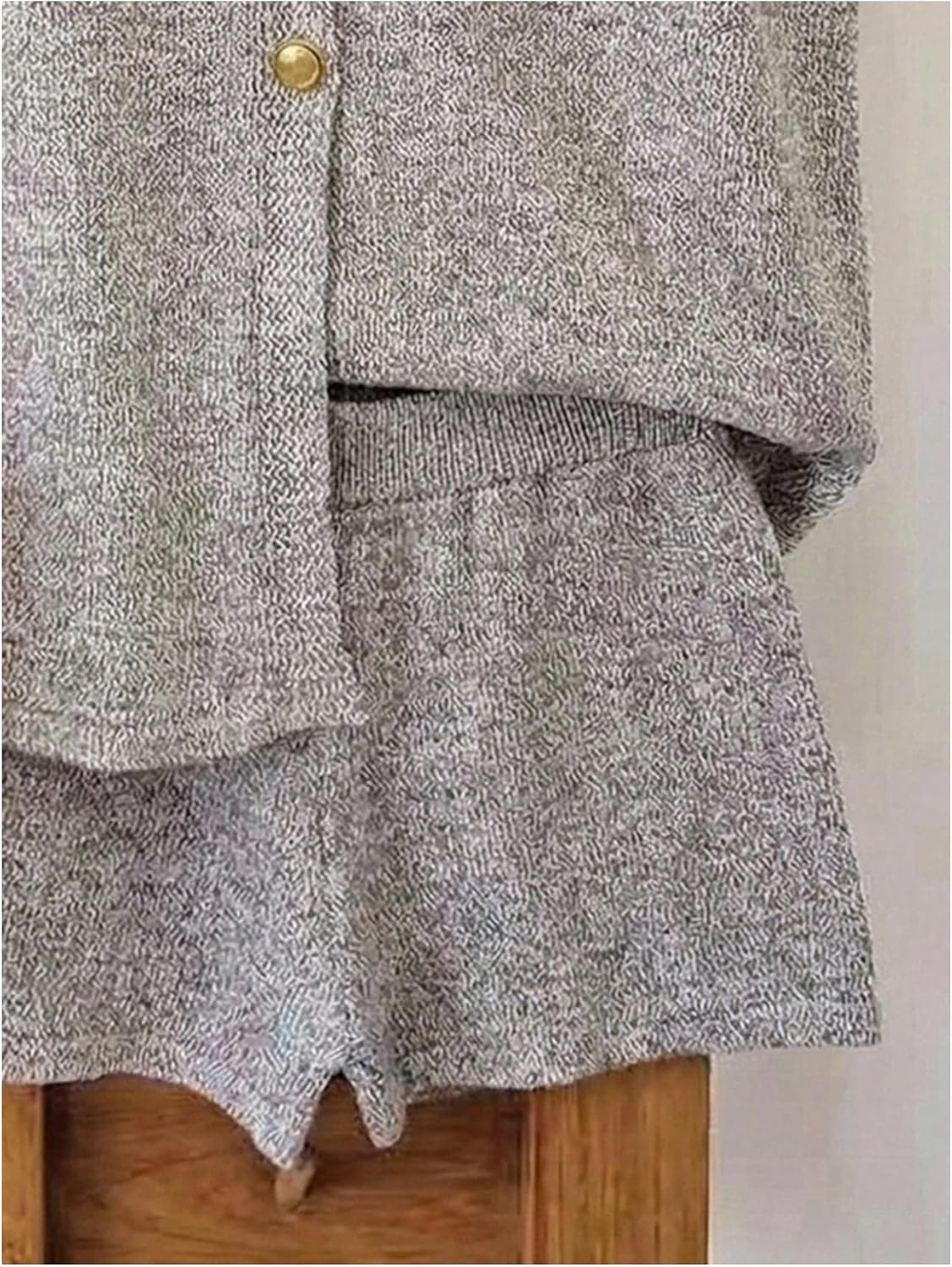 SOLY HUX Women's 2 Piece Outfits Button Down V Neck Knit Tank Tops and Shorts Casual Summer Matching Set