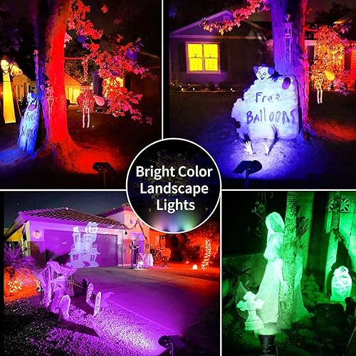 Miniatura 9 de JSOT Focos solares de 600 lúmenes al aire libre para jardín, IP65, impermeables, iluminación de paisaje para pasarela, pared, jardín, patio, camino,