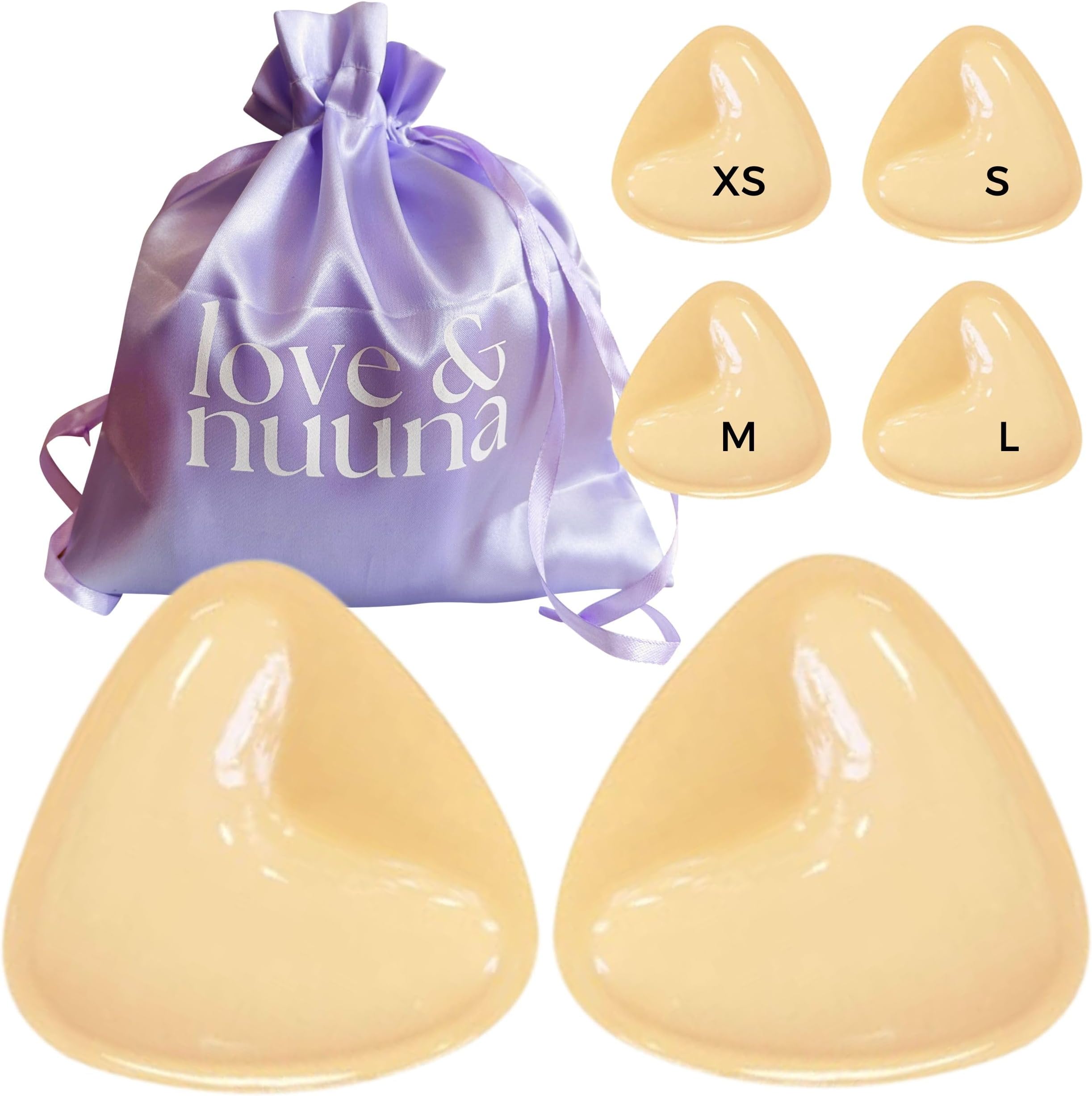love & nuuna Double-Sided Sticky Push Up Bra Inserts - Reusable Adhesive Bra with Padding - Sticky Bra for Dresses Bikinis