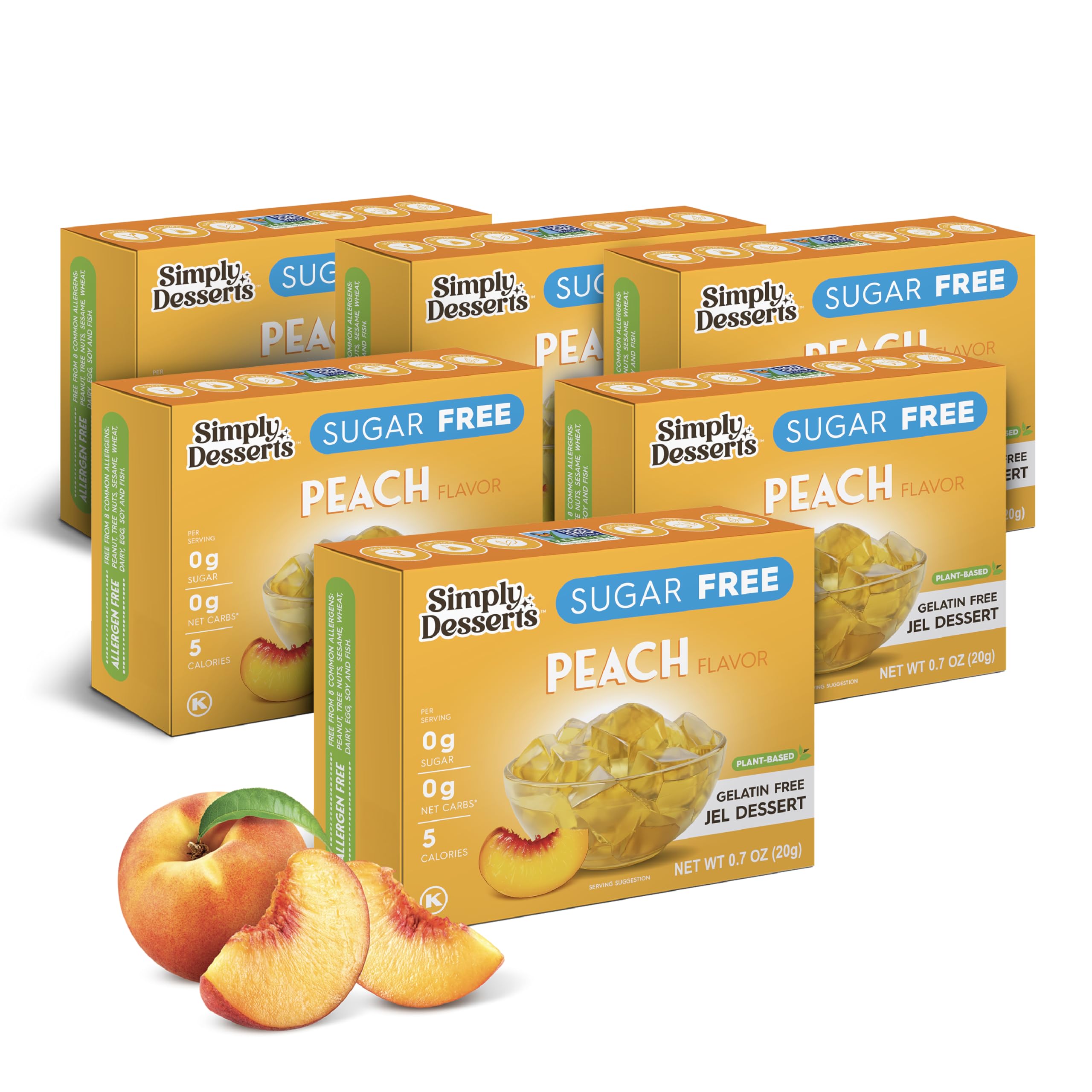 Amazon.com : Simply Delish Natural Peach Jel Dessert - Sugar Free