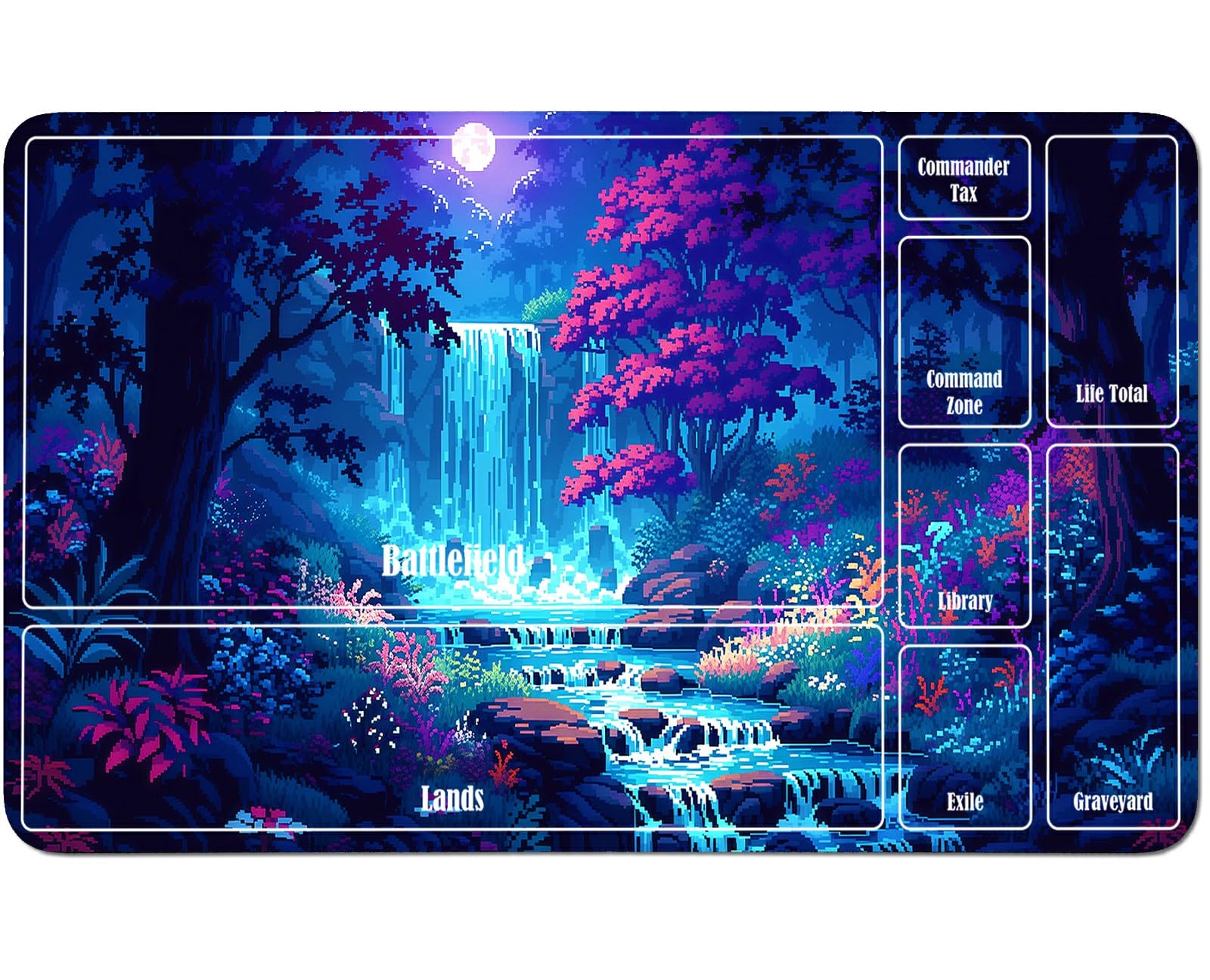 RWUTYTIUL Blue Creek River for MTG Playmat 24 X 14 Inch, Stitched Card Game Mat for Commander Board TCG RPG CCG Desktop Tablet Mouse Pad for Enthusiasts Playing Accessories