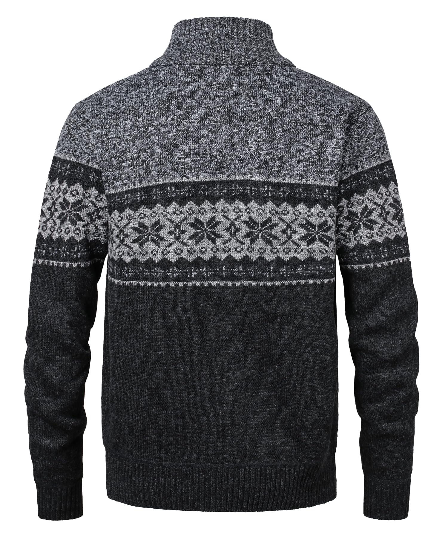 Cárdigan de Punto Cremallera para Hombre Chaqueta Jersey Manga Larga Cuello Alto Forro Polar