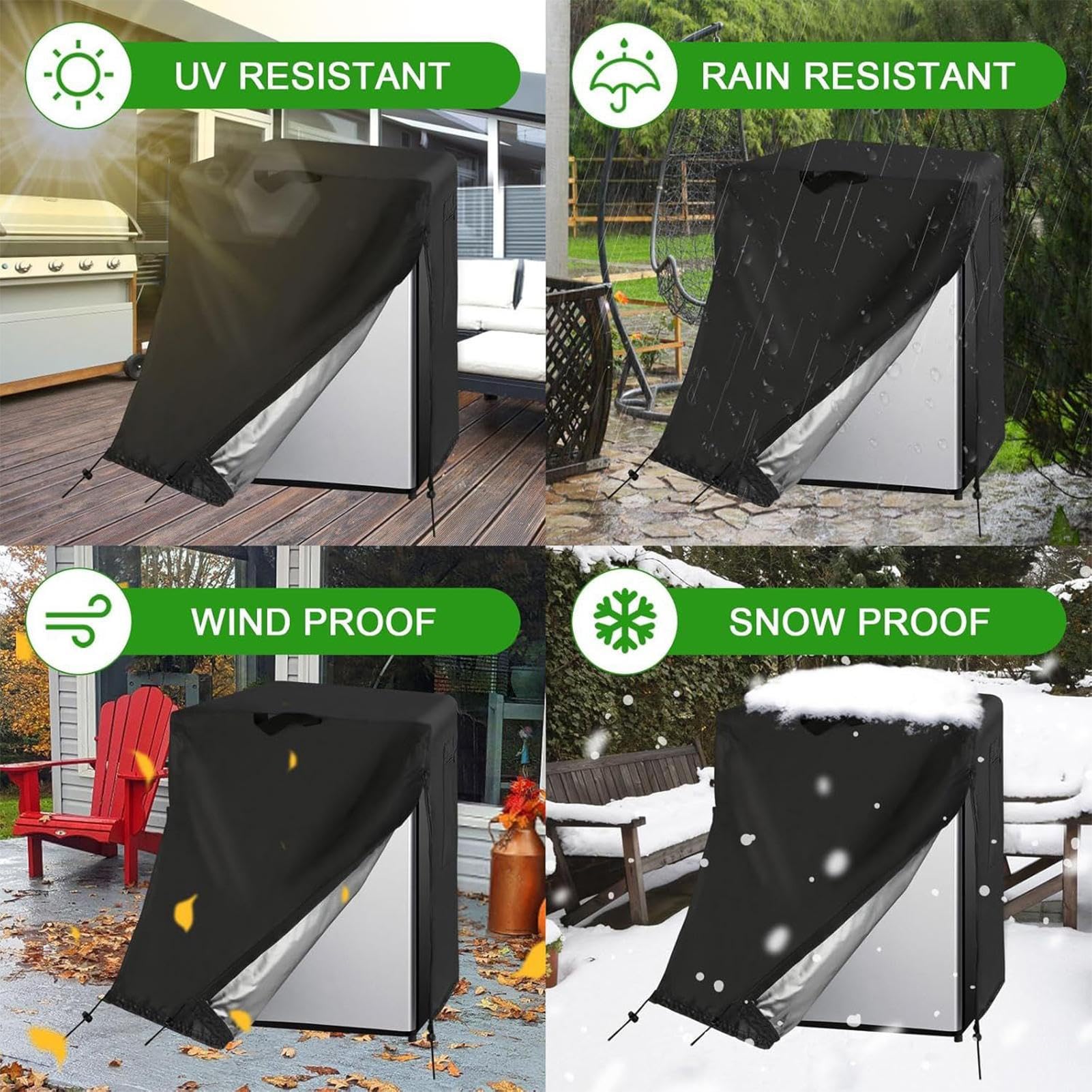 Protection Appareil électroménager Housse De Protection Pour Réfrigérateur/ Congélateur Extérieur - Tissu Oxford 210D, Imperméable Couvercle Congélateur Extérieur