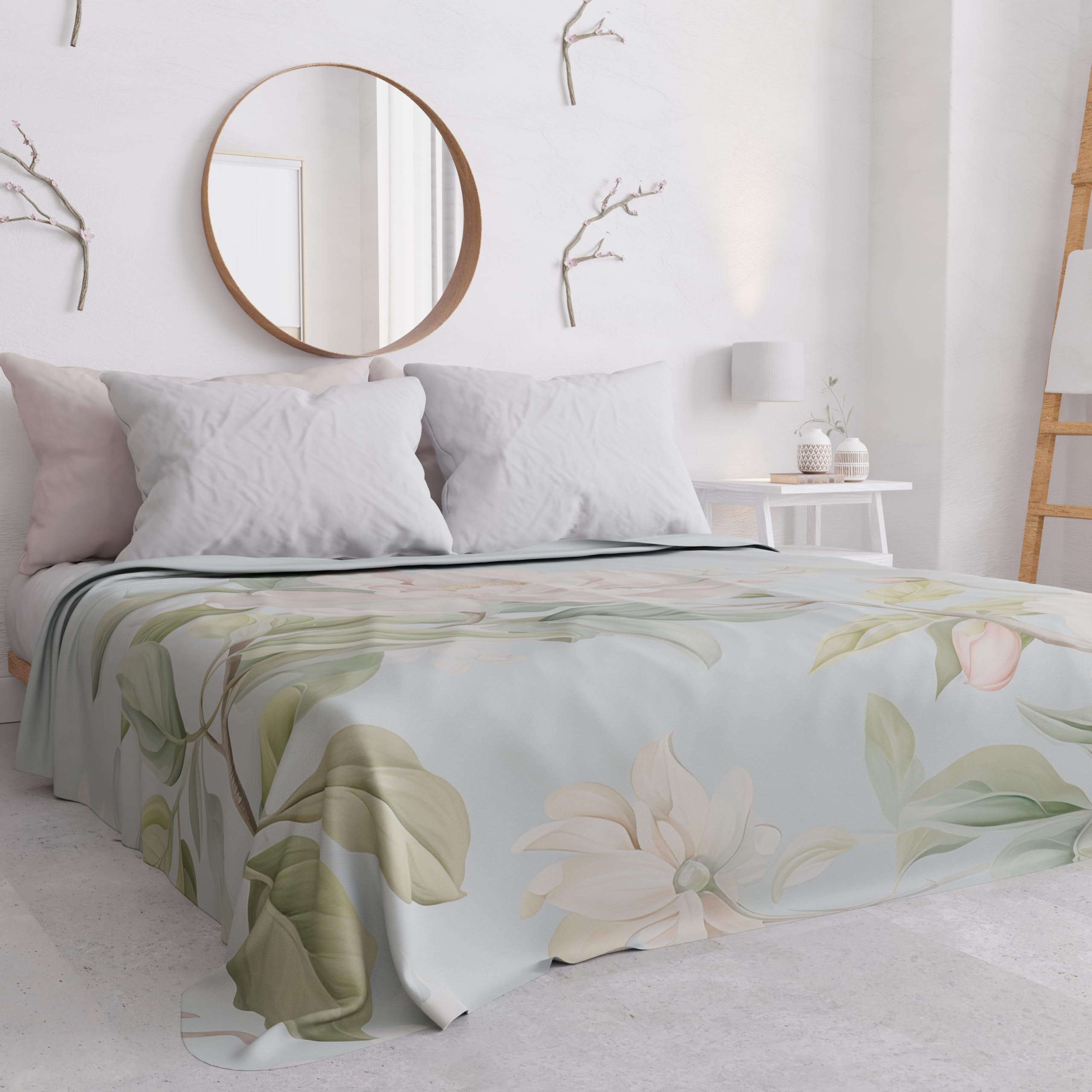 PETTI Artigiani Italiani - Spring Summer Single Bedspread Lightweight Single Bed Sheet 172 Floral 100% Made in Italy - Image 2
