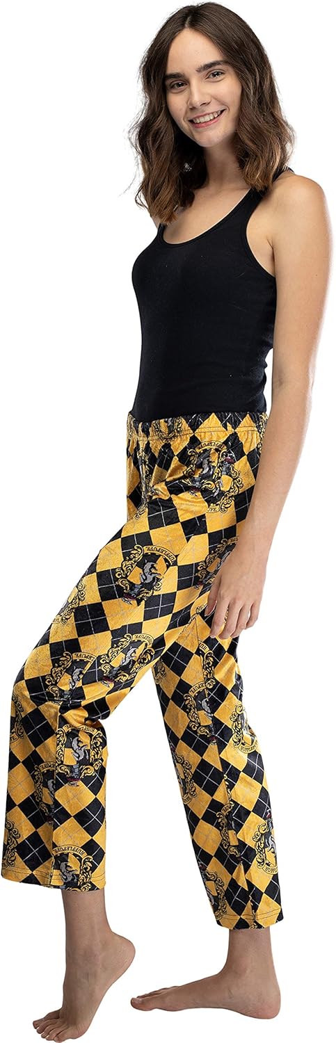 Harry Potter Juniors Hogwarts Houses Crest Cropped Lounge Pants Pajamas - Image 2