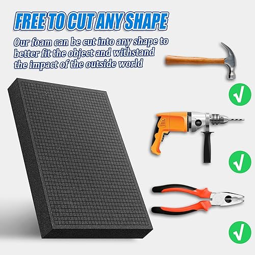 Miniatura 6 de Inserto de espuma Pick Apart  3 piezas y almohadillas  3 piezas de inserción precubada de platillo precortado hoja de cubo con parte inferior para