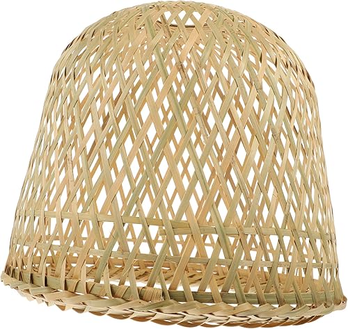 Miniatura 9 de Uonlytech Pantalla de bambú colgante lámpara lámpara boho aplique de pared rústico lámpara de pared lámpara de pared cubierta de luz de bambú