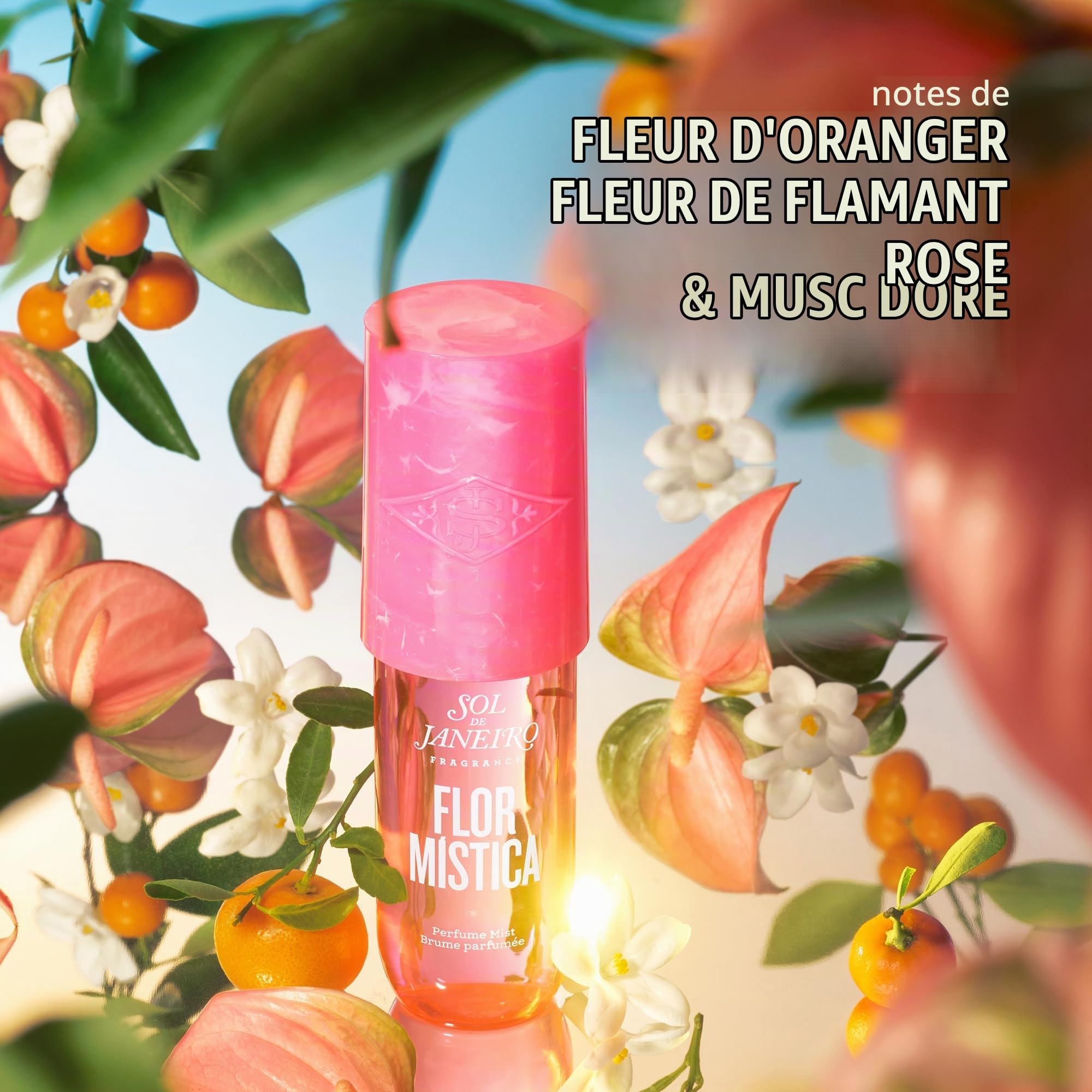 OL DE JANEIRO Flor Mistica Parfum pour cheveux et corps Mist Limited Edition Scent 3 fl oz/90 ml Parfum agréable pour les voyages