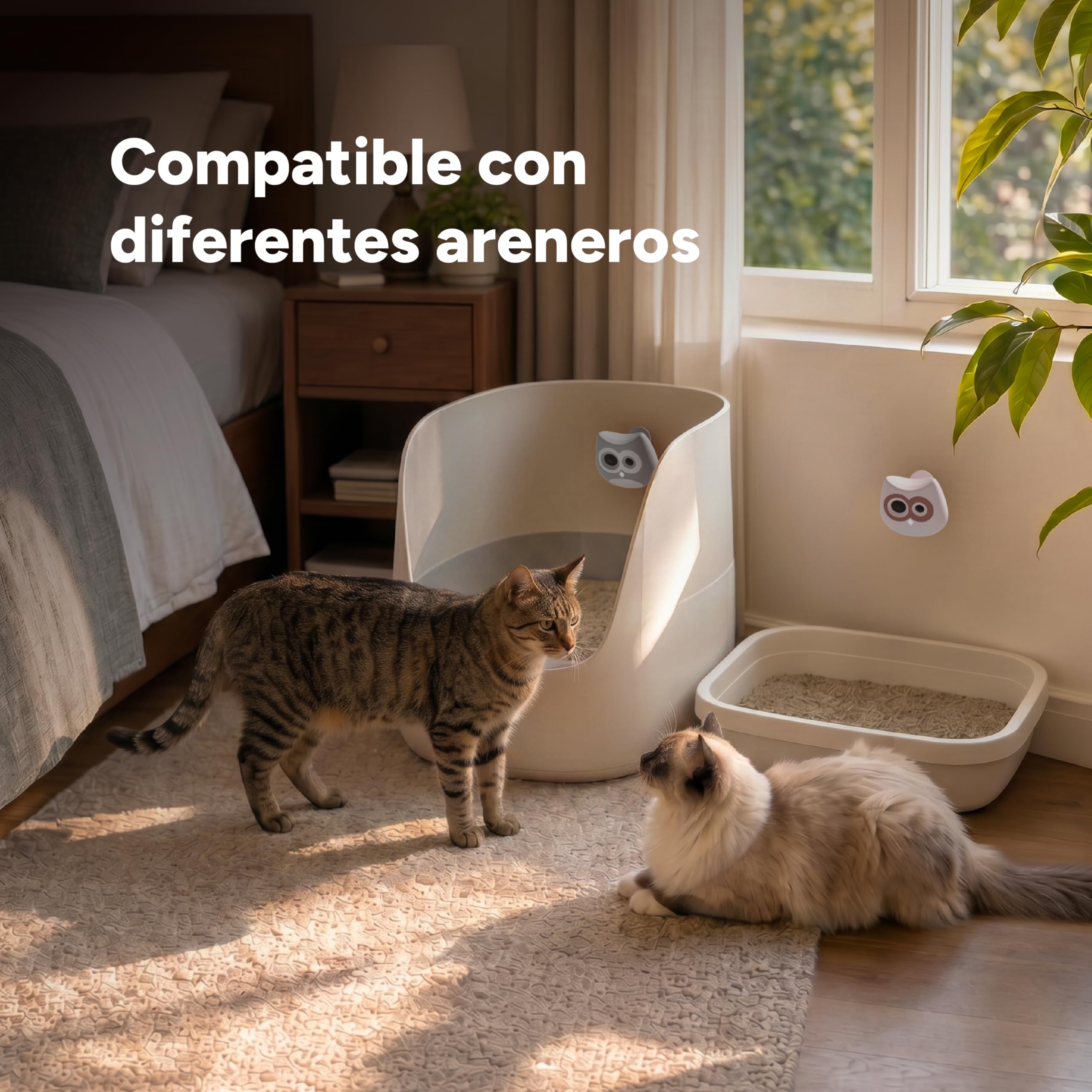 LitterLens Cámara para Arenero con App, Monitorización de Salud con IA y Alertas, Seguimiento de Orina y Heces, Reconocimiento Multi Gato, Compatible con Todo Tipo de Areneros (Rosa)