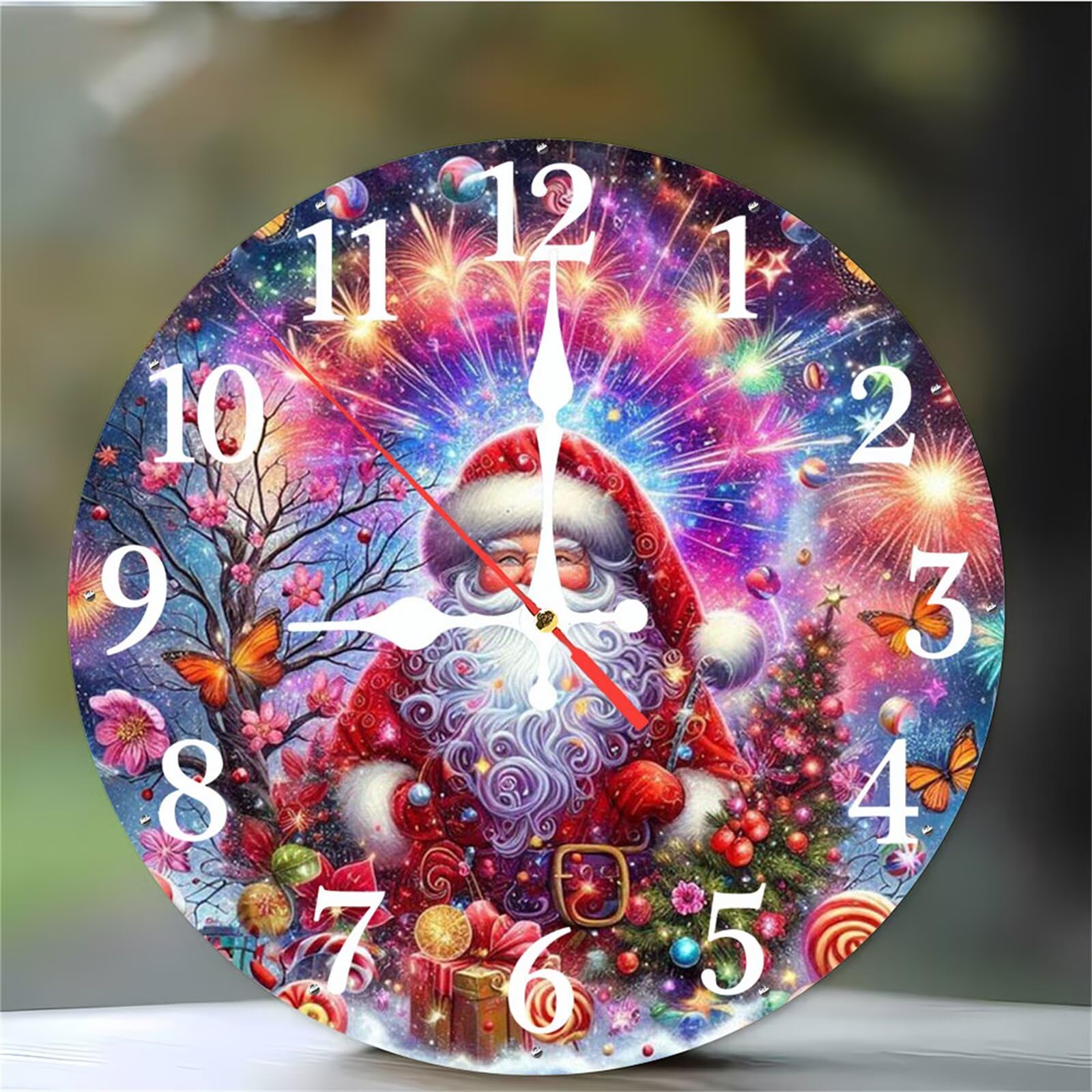 Horloge Murale sans Tic-tac Noël 12" : Dites Adieu au Bruit dans la Chambre
