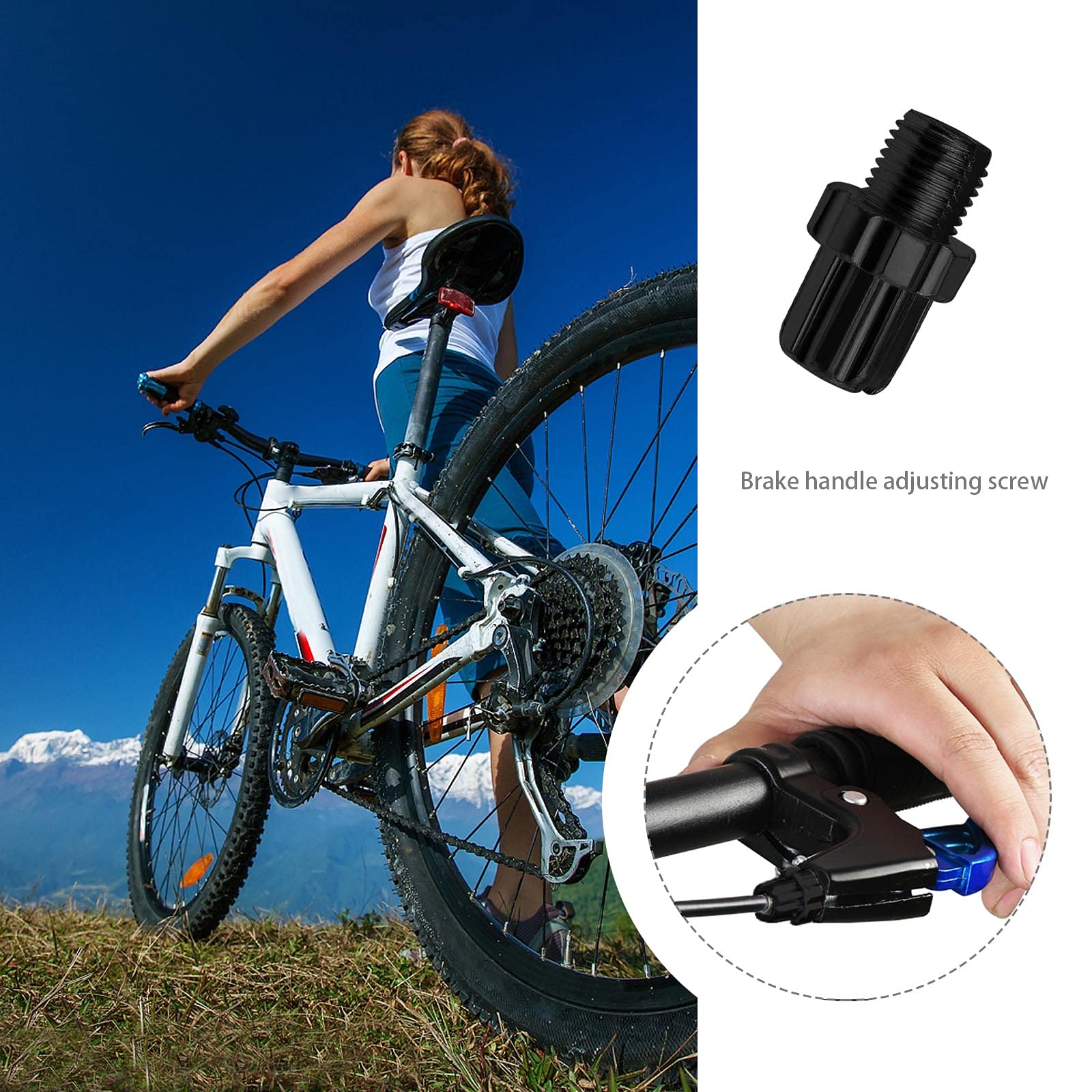 Regolatore Tensione Cavo Freno Per Bici MTB Strada - Leva Regolatrice In Alluminio M10 X1, Colore Argento