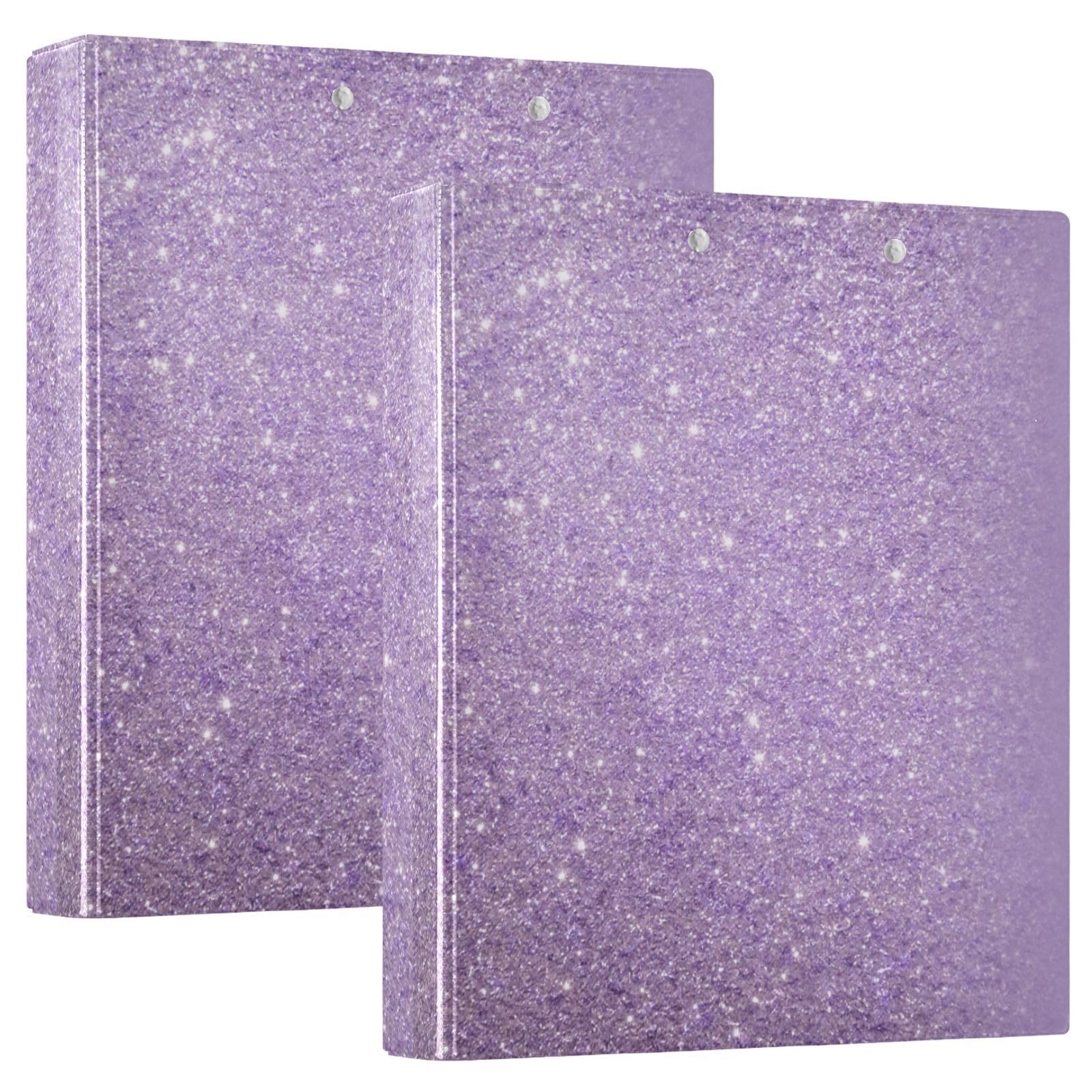 Raccoglitori scolastici da 2,5 cm e mezzo con stelle scintillanti, viola chiaro