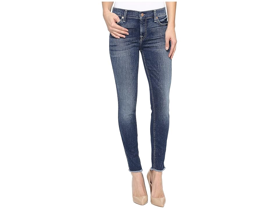 

7 For All Mankind The Ankle Skinny w/ Raw Hem in Rich Coastal Blue (Rich Coastal Blue) Women's Jeans