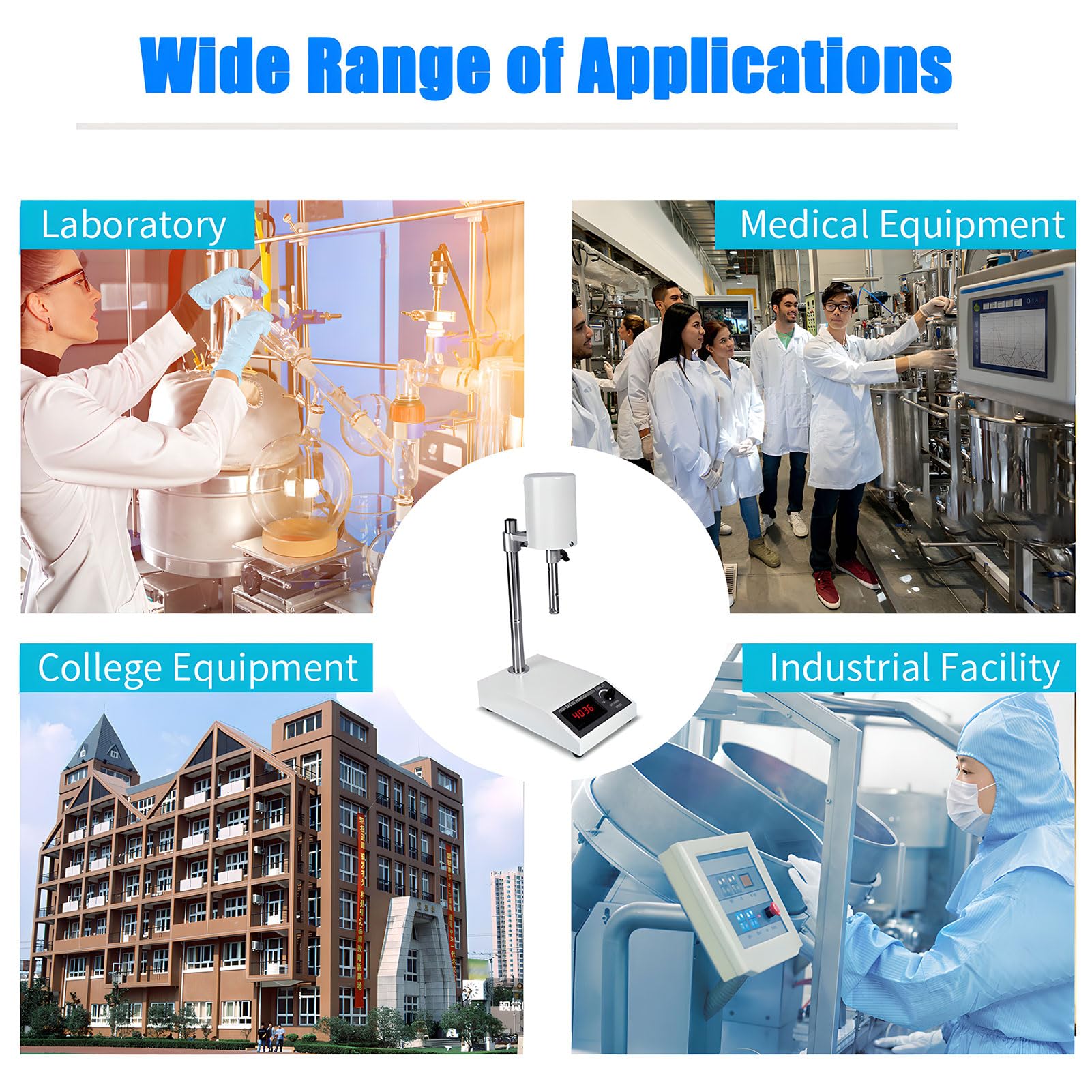 Emulsionante De Dispersión De Laboratorio, Homogeneizador De Alta Velocidad Con 2 Cabezas, Pantalla Digital, Velocidad Ajustable 8000-22000 Rpm, Para Emulsificación De Dispersión De Laboratorio