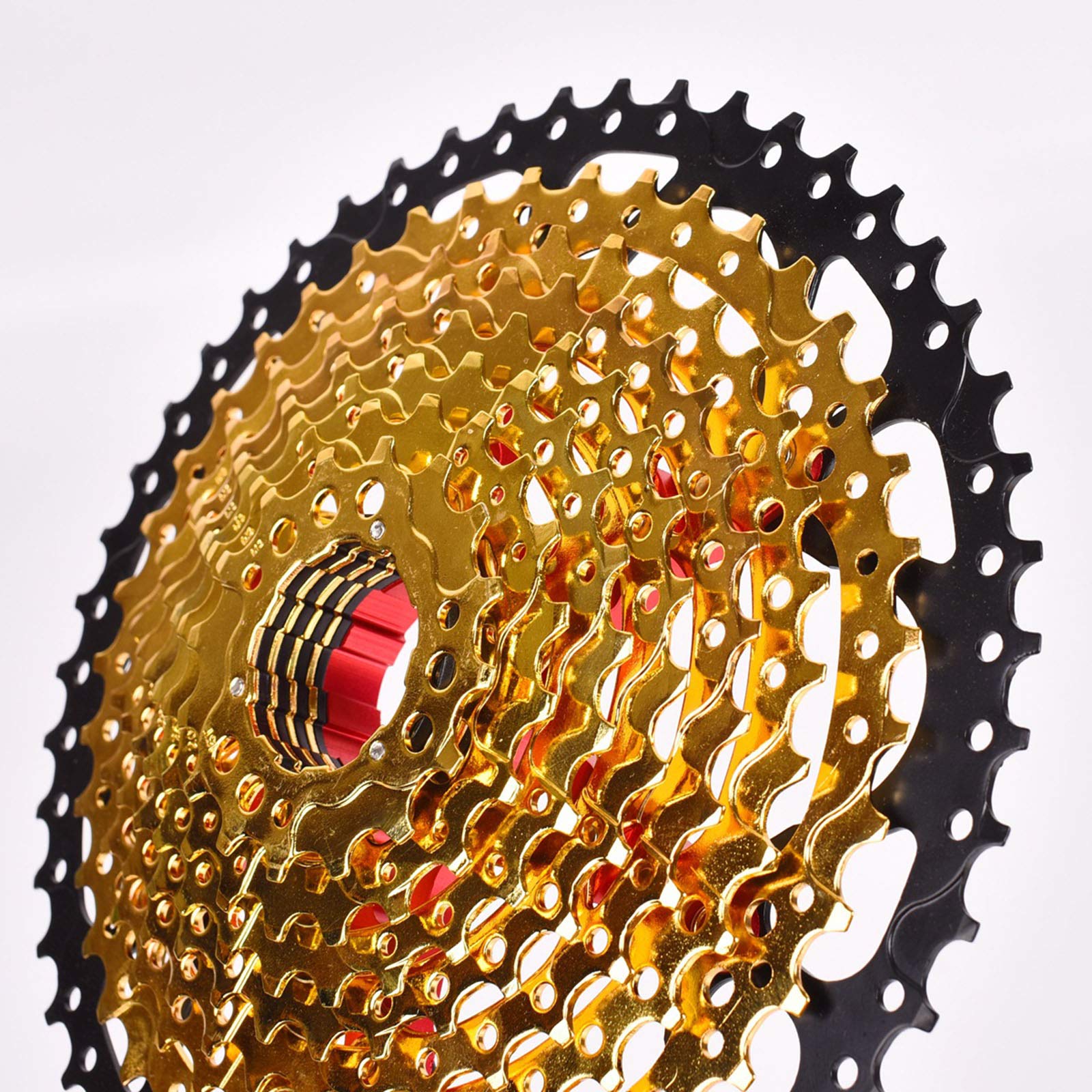 Cassetta per Bicicletta in Oro, 10 velocità 11-42T / 11-50T per pignone per Cassetta per Bicicletta Accessorio di Ricambio per Mountain Bike a Ruota Cava,