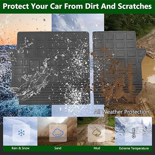 Miniatura 6 de Alfombrillas de respaldo compatibles con Jeep Cherokee Cargo Liners 2019-2023, protector de asiento trasero de elastómero termoplástico, repuesto