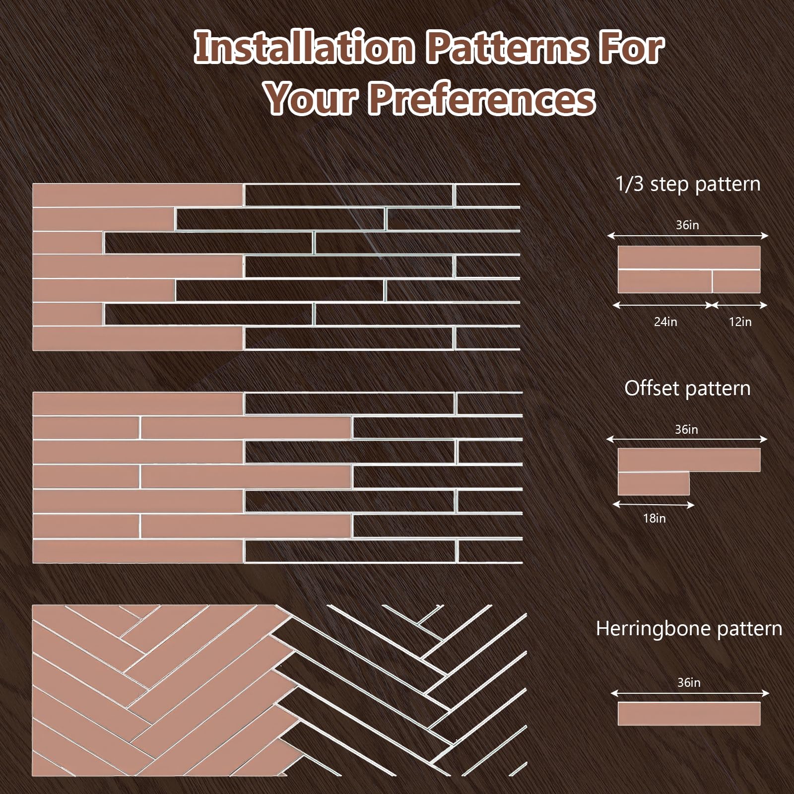 PVC Bodenbelag Selbstklebend, 36 Stück Vinylboden Selbstklebend mit Holzoptik, Wasserfest Bodenfliesen Selbstklebends für Küche Wohnzimmer Bodenbelag, 2.0mm, 5.02m², 15,24 cm x 91,44 cm (Dunkelbraun)