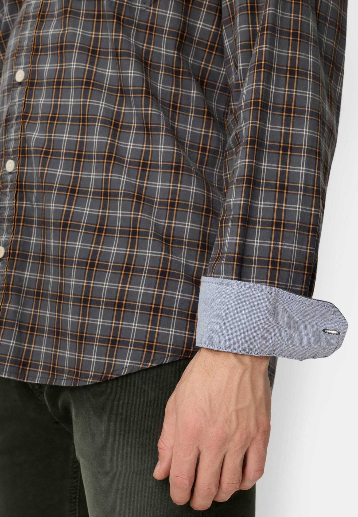 camel active Herren Langarm Hemd aus Reiner Baumwolle