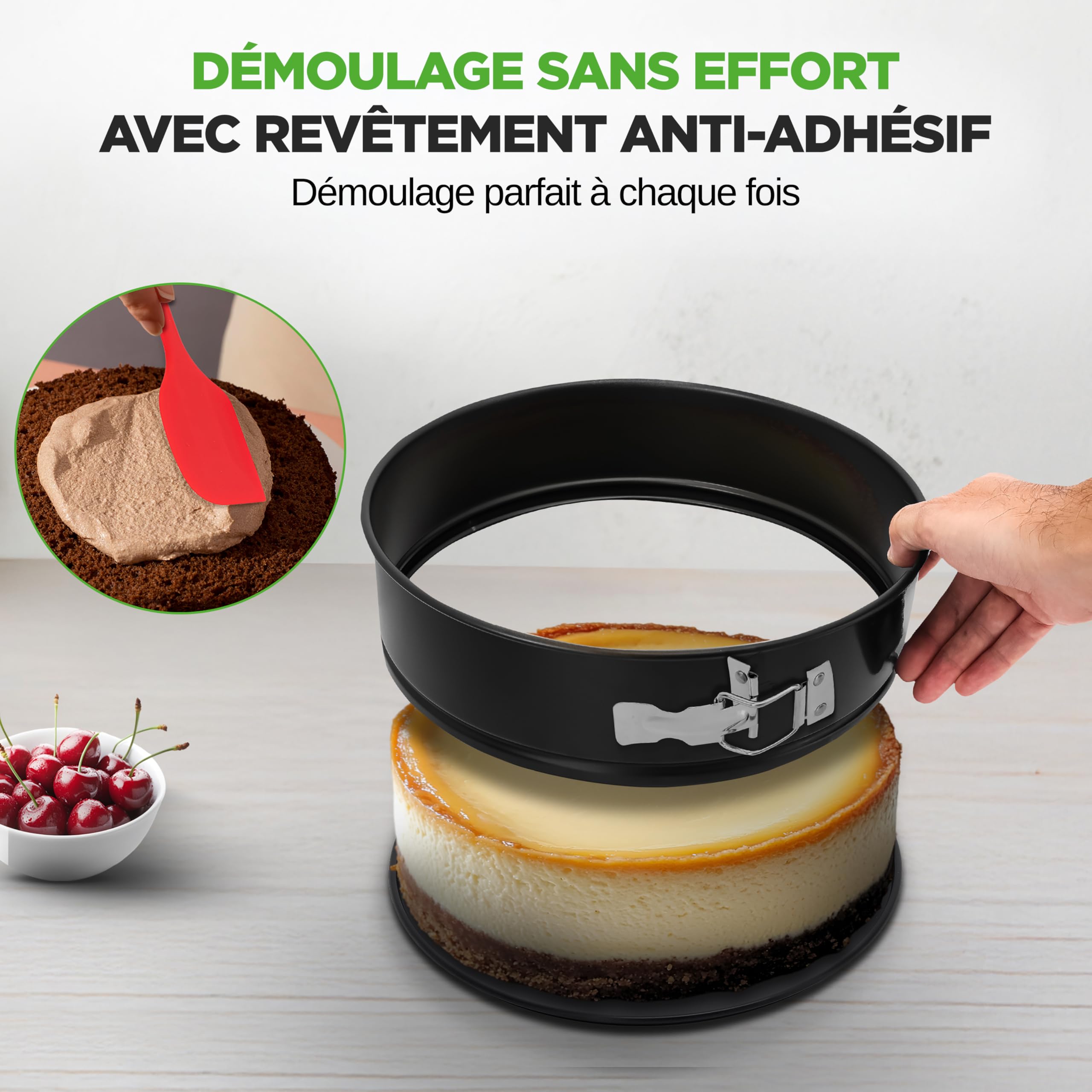NutriChef Set Complet 42 pcs de Pâtisserie – Acier Carbone, Moules, Outils, Gants, Idéal pour Pâtisserie & Cuisine Quotidienne, Noir
