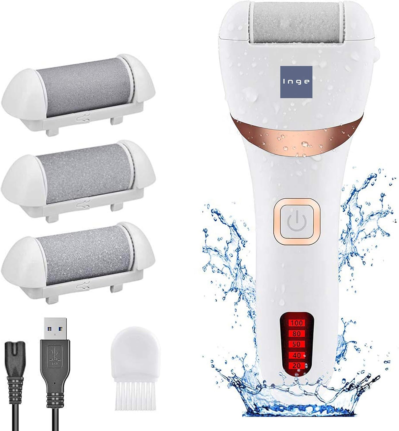 Inge Electric Foot File Hard Skin Remover Foot Files for Hard Skin