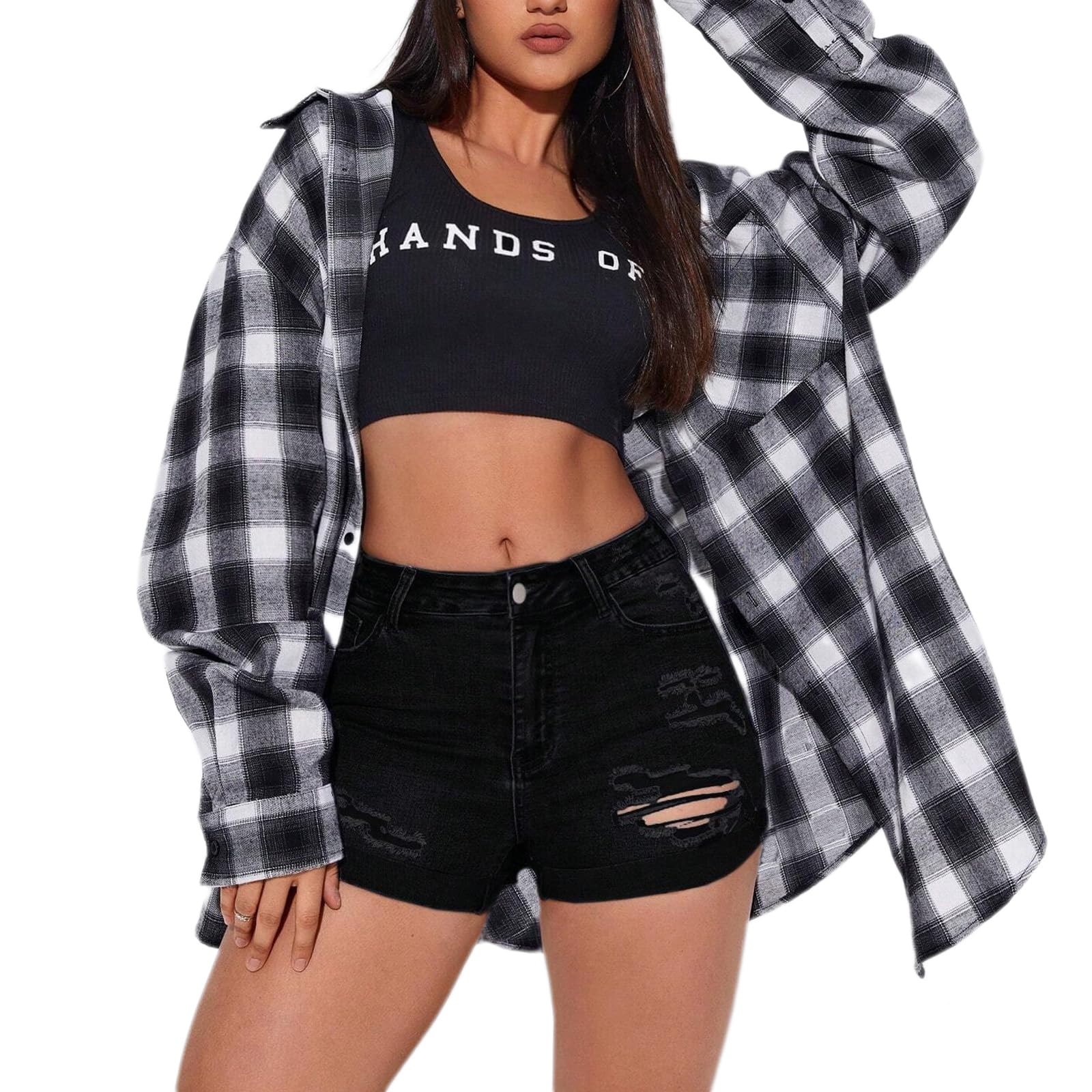 Ripped Black Jean Shorts